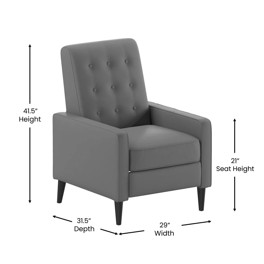 Pushback Recliner with Button Tufted Back