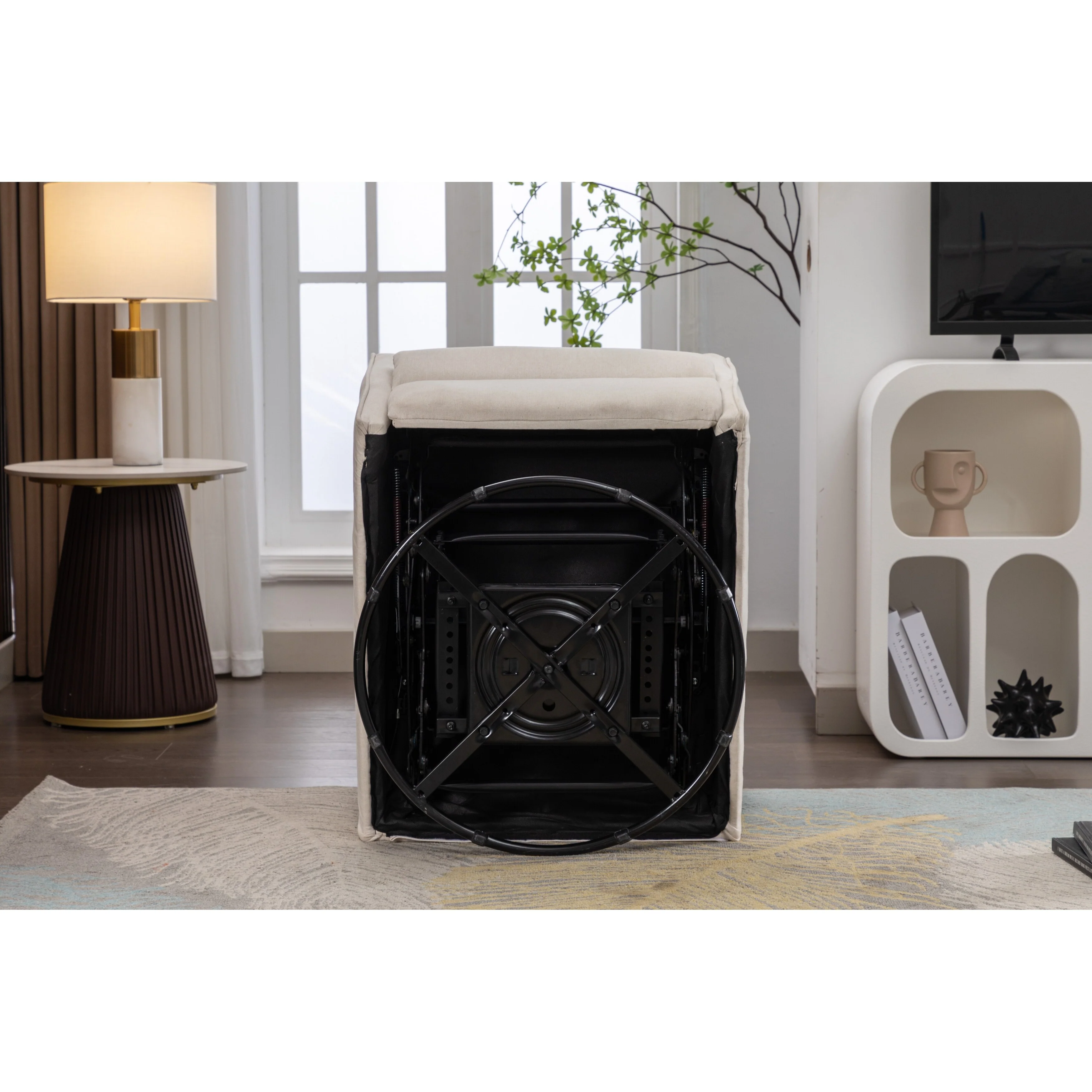 Manual Swivel Rocker Recliner Chair with Adjustable Back & Footrest