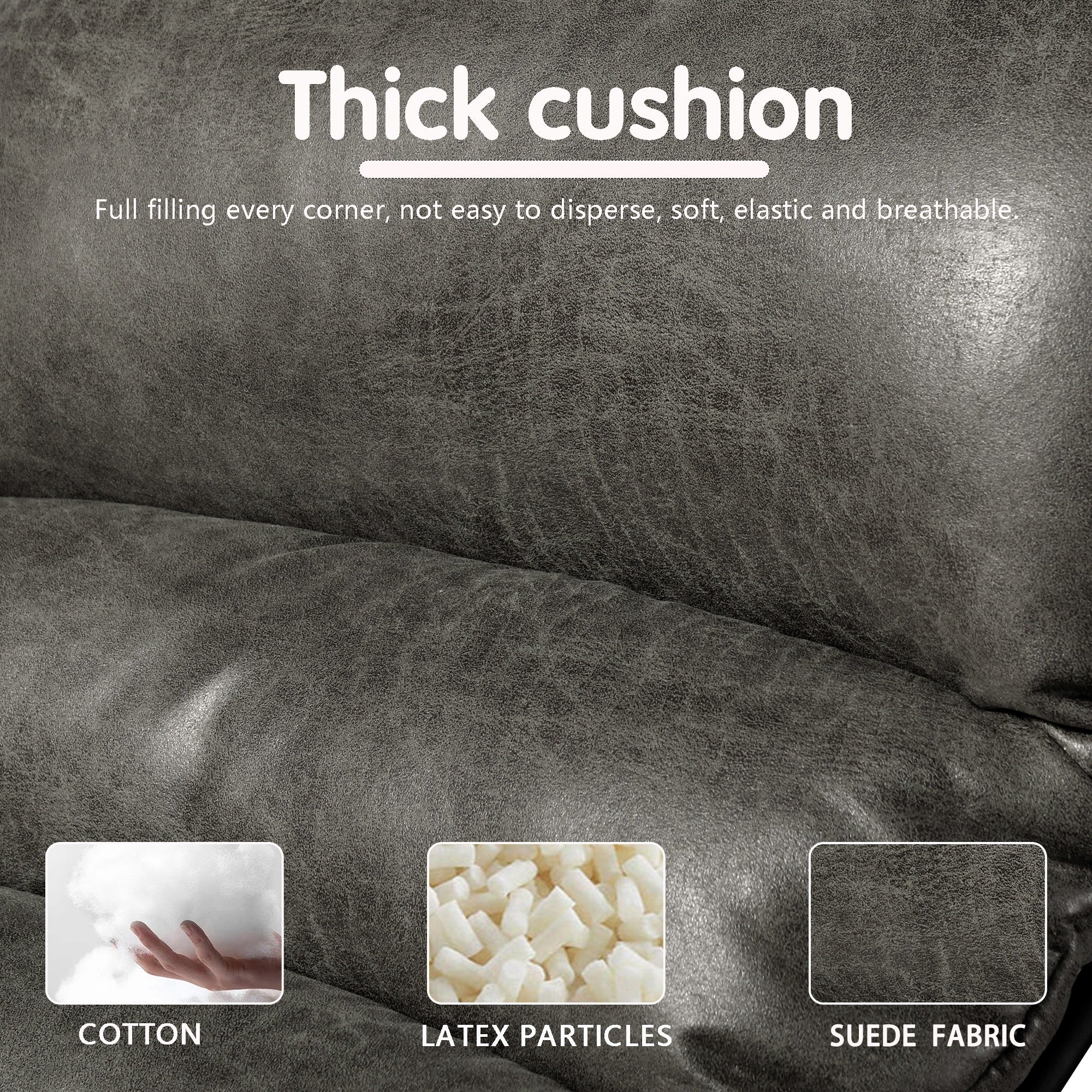 OVIOS Living Room Accent Chair Rocking Recliner Chair with Ottoman