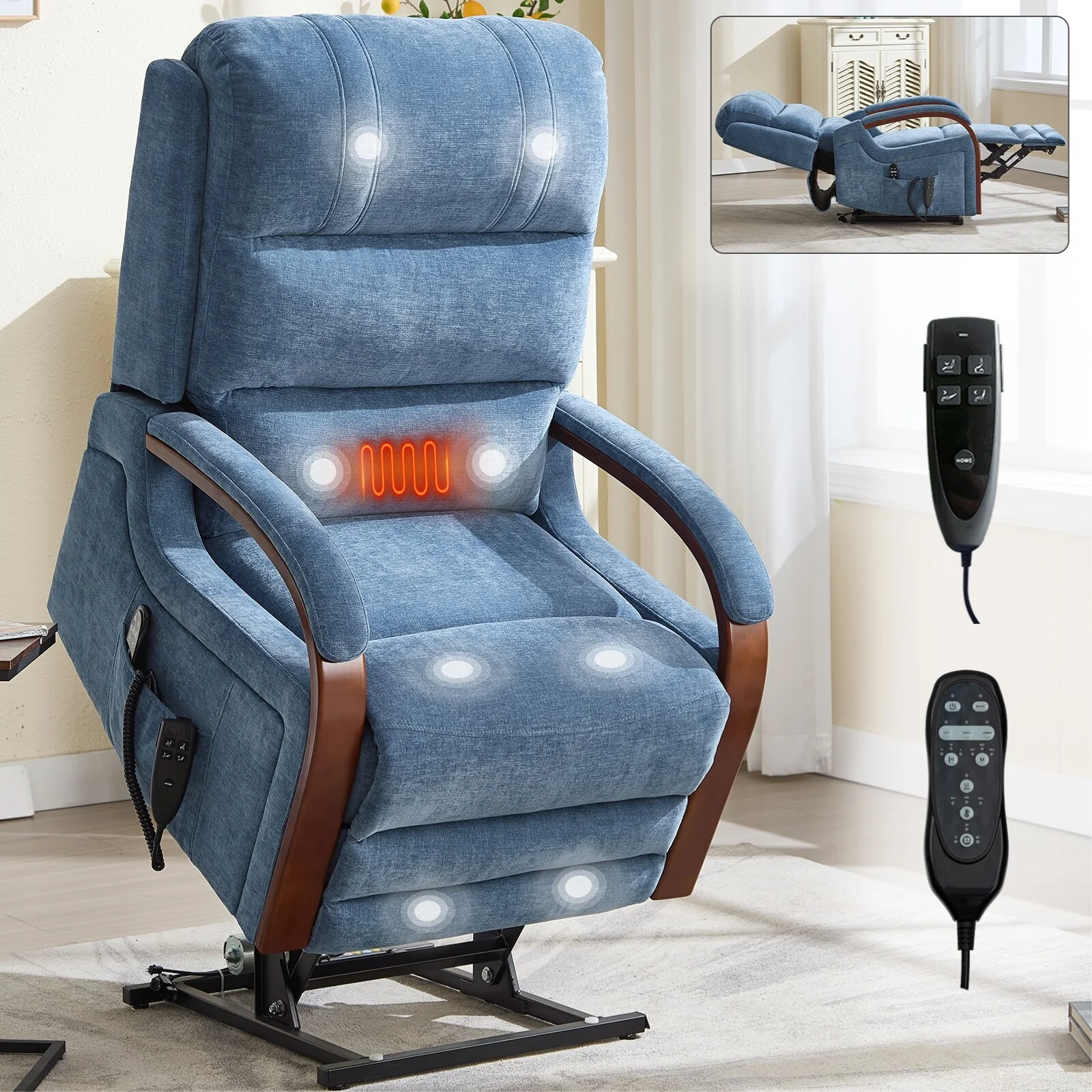 Chenille Lift Recliner Chair