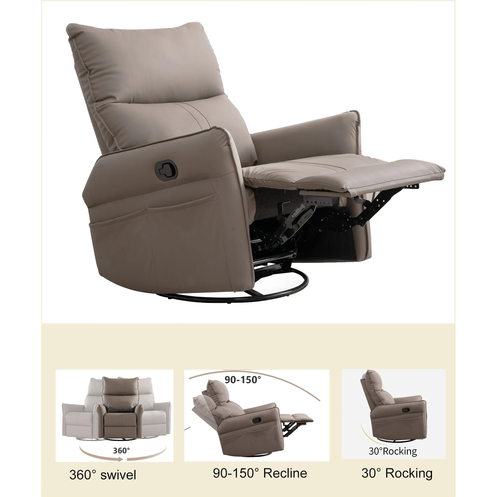 PU Rocking Recliner Chair
