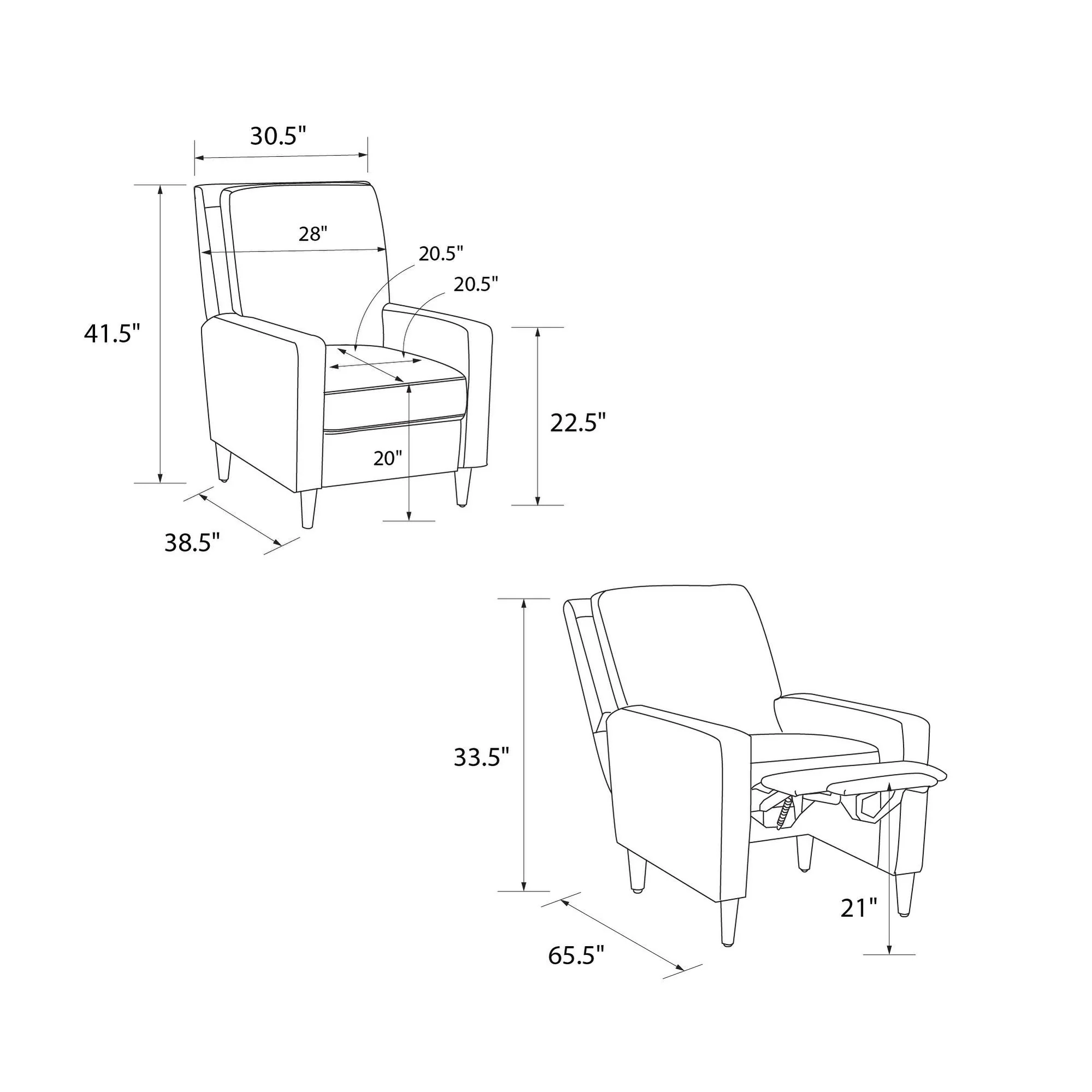 The Novogratz Lana Pushback Recliner