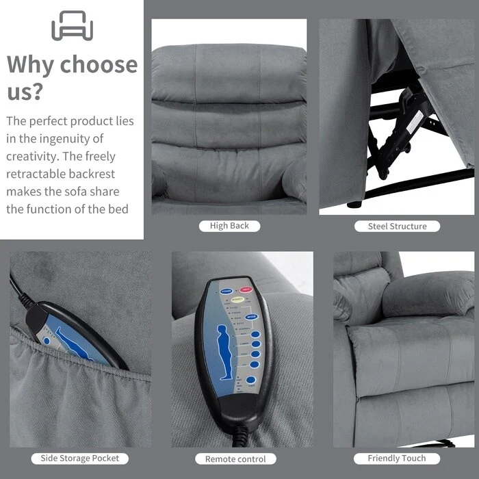 Super Soft Manual Heated and Massage Recliner Chair