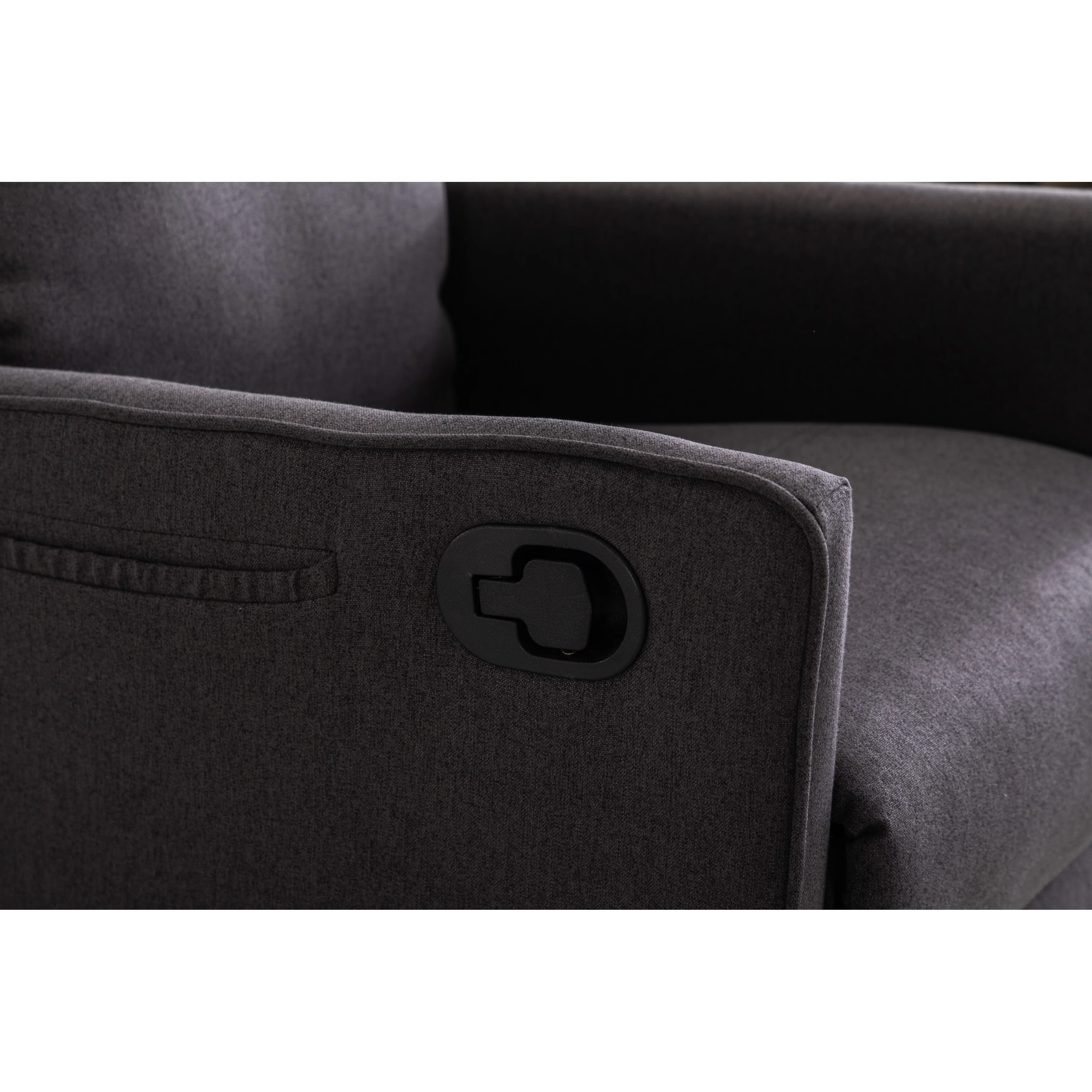 Manual Swivel Rocker Recliner Chair with Adjustable Back & Footrest