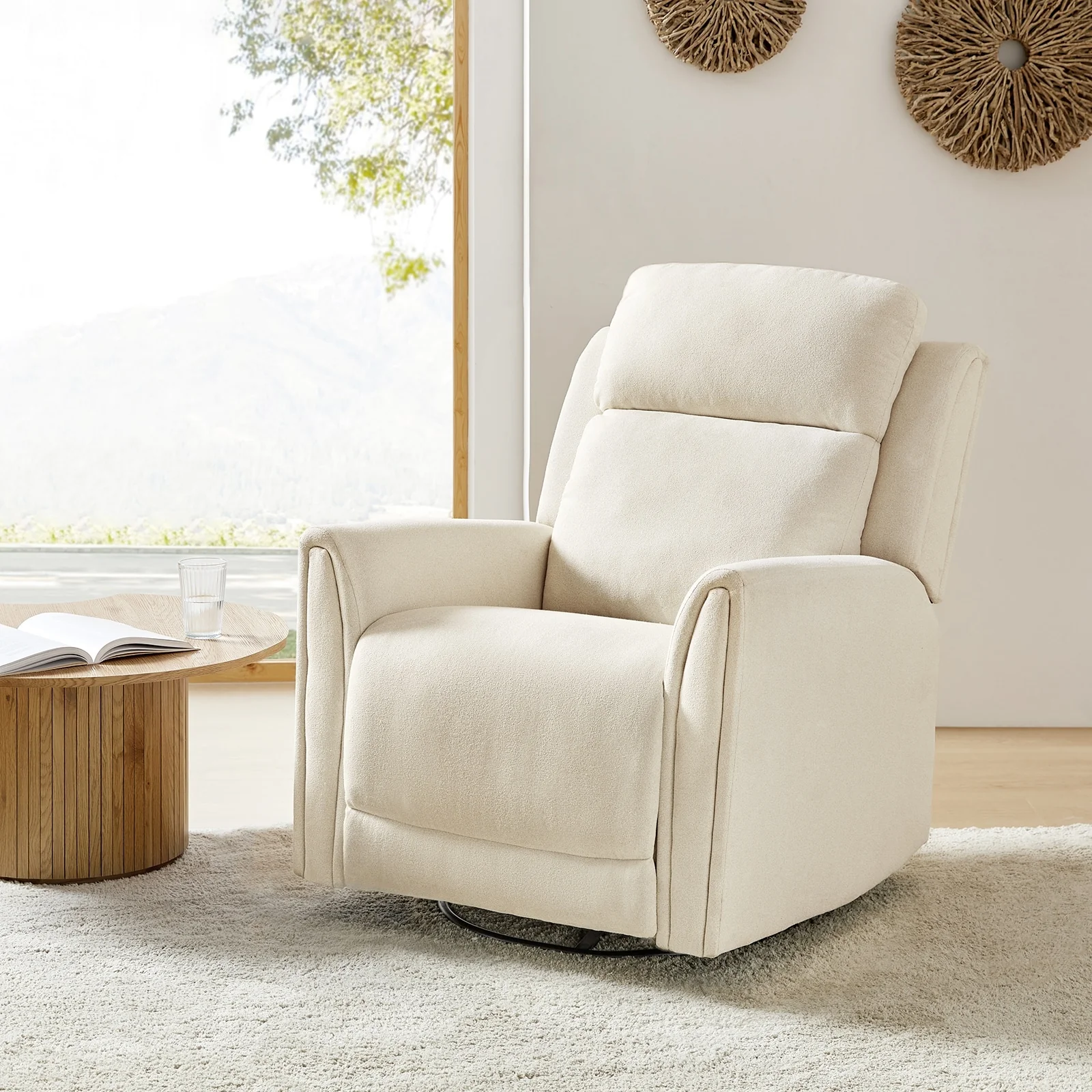 Amin Contemporary Swivel and Rocker Power Recliner with Headrest by HULALA HOME