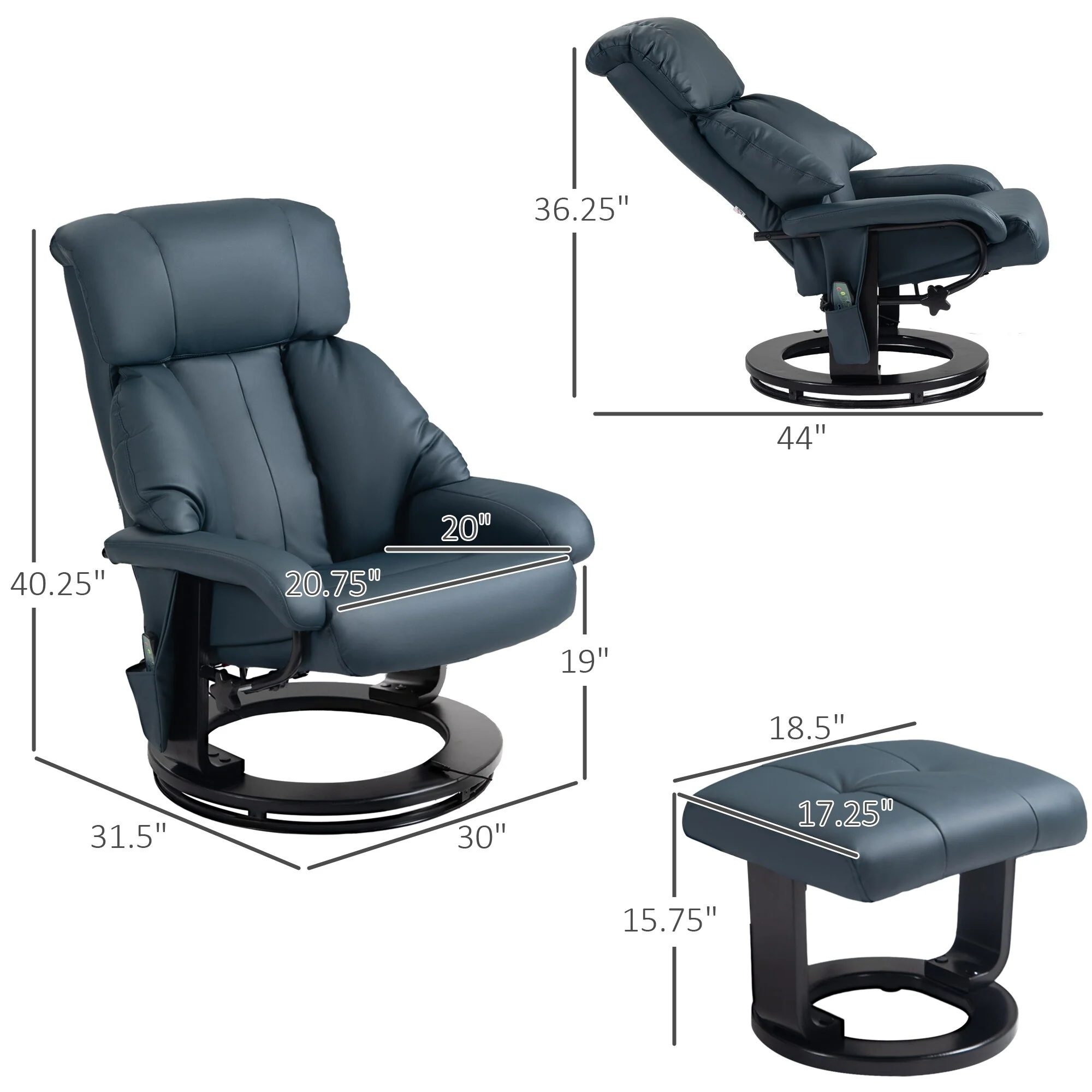 Massage Recliner Chair with Ottoman