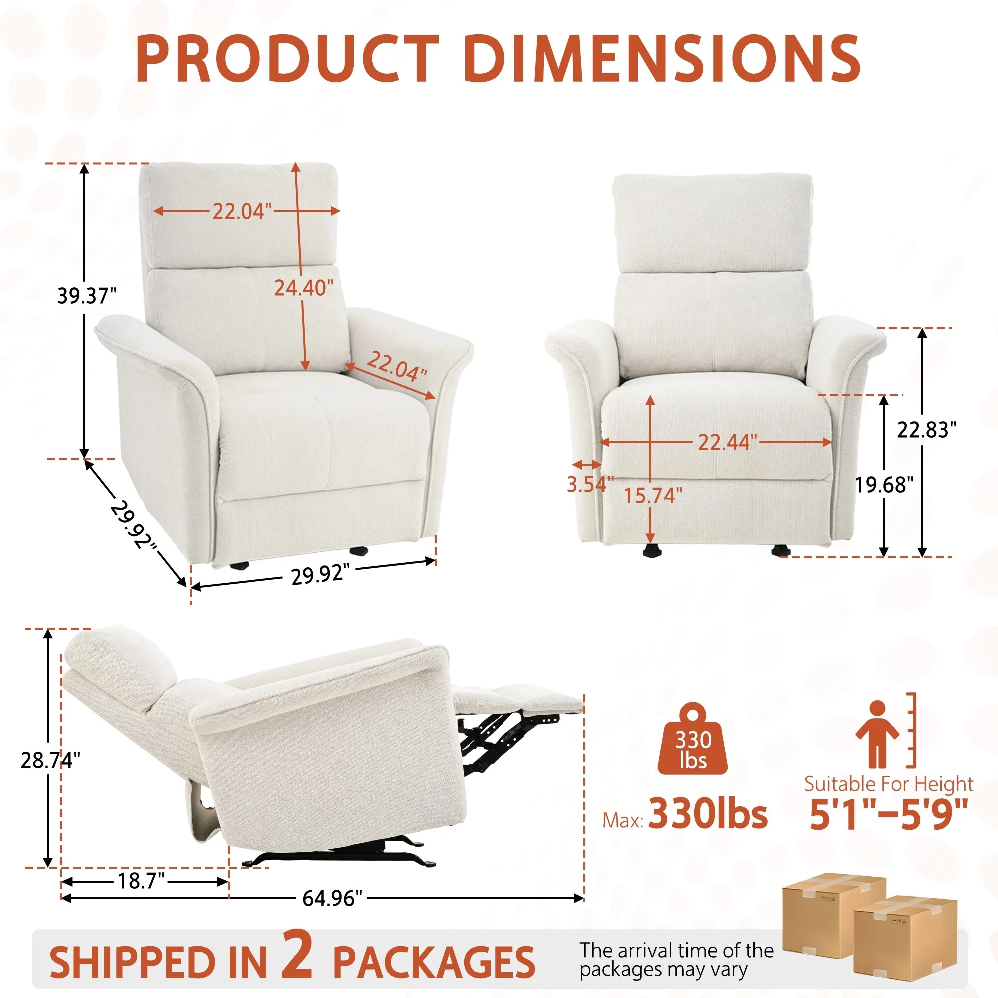 Manual Rocker Recliner Chair,Manual Rocking Glider Recliner,Fabric Nursery Chair,Single Sofa Recliner,Wide Armrests