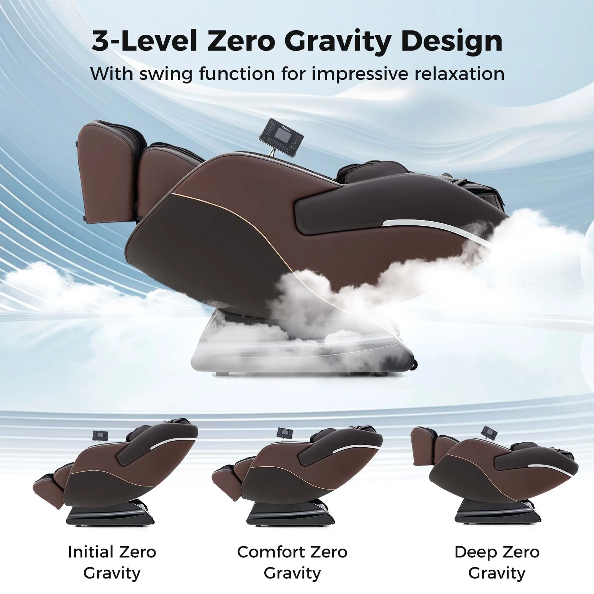 Costway SL Track Zero Gravity Massage Recliner with Thai Stretch Foot