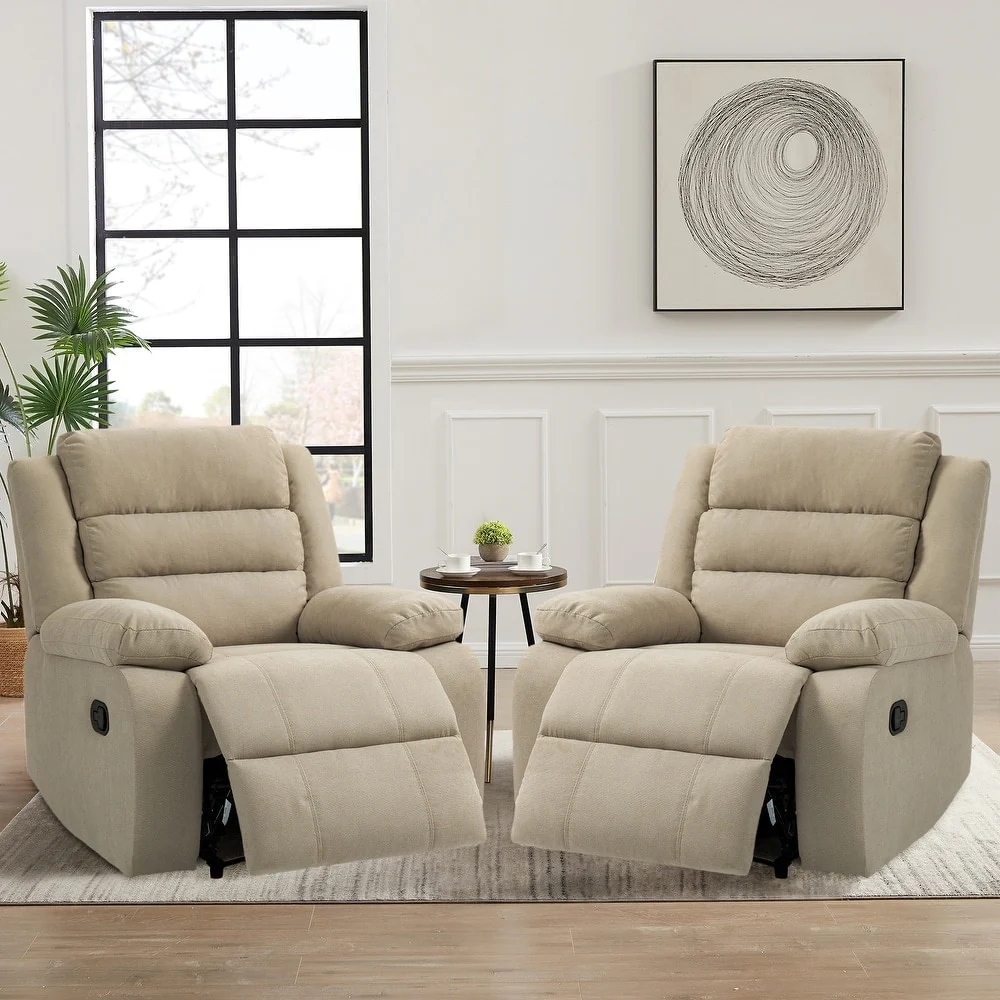 2 Set Classic and Traditional Manual Recliner Chair