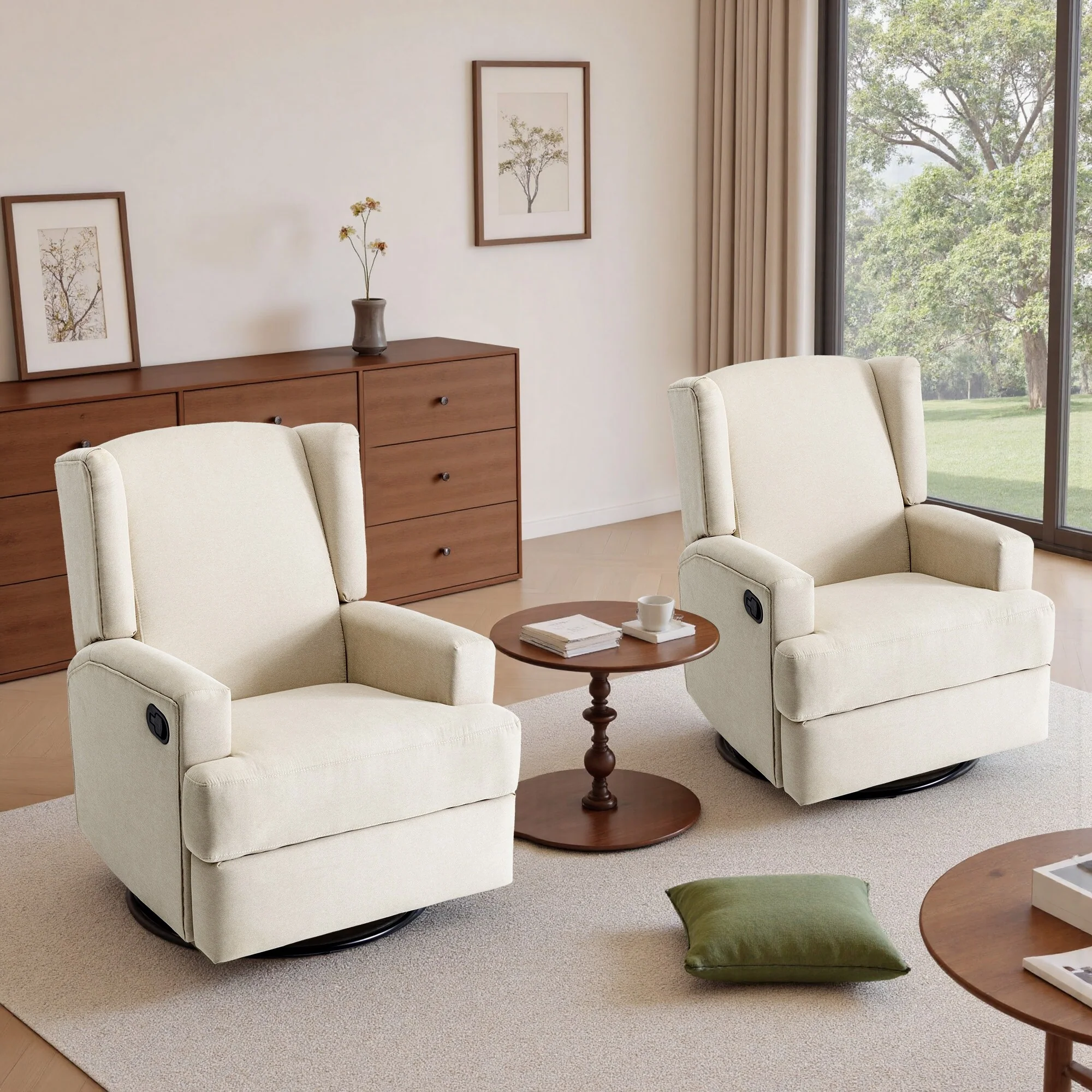 31'' W Manual Glider Swivel Glider Rocker Recliner Nursery Set of 2