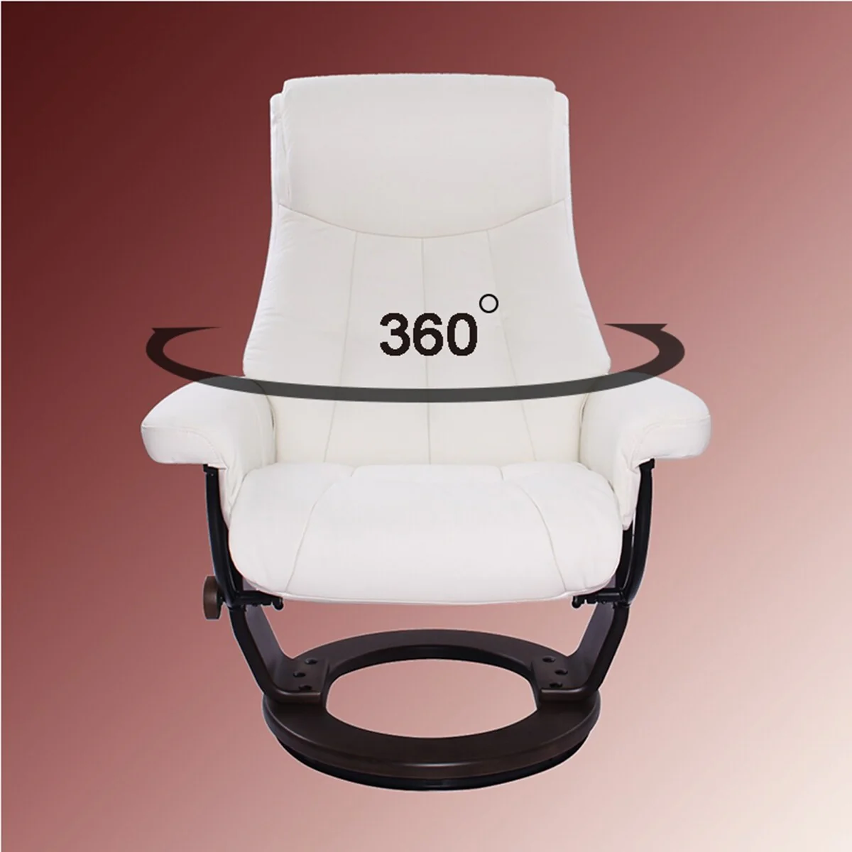 Leather Swivel Recliner with Matching Ottoman