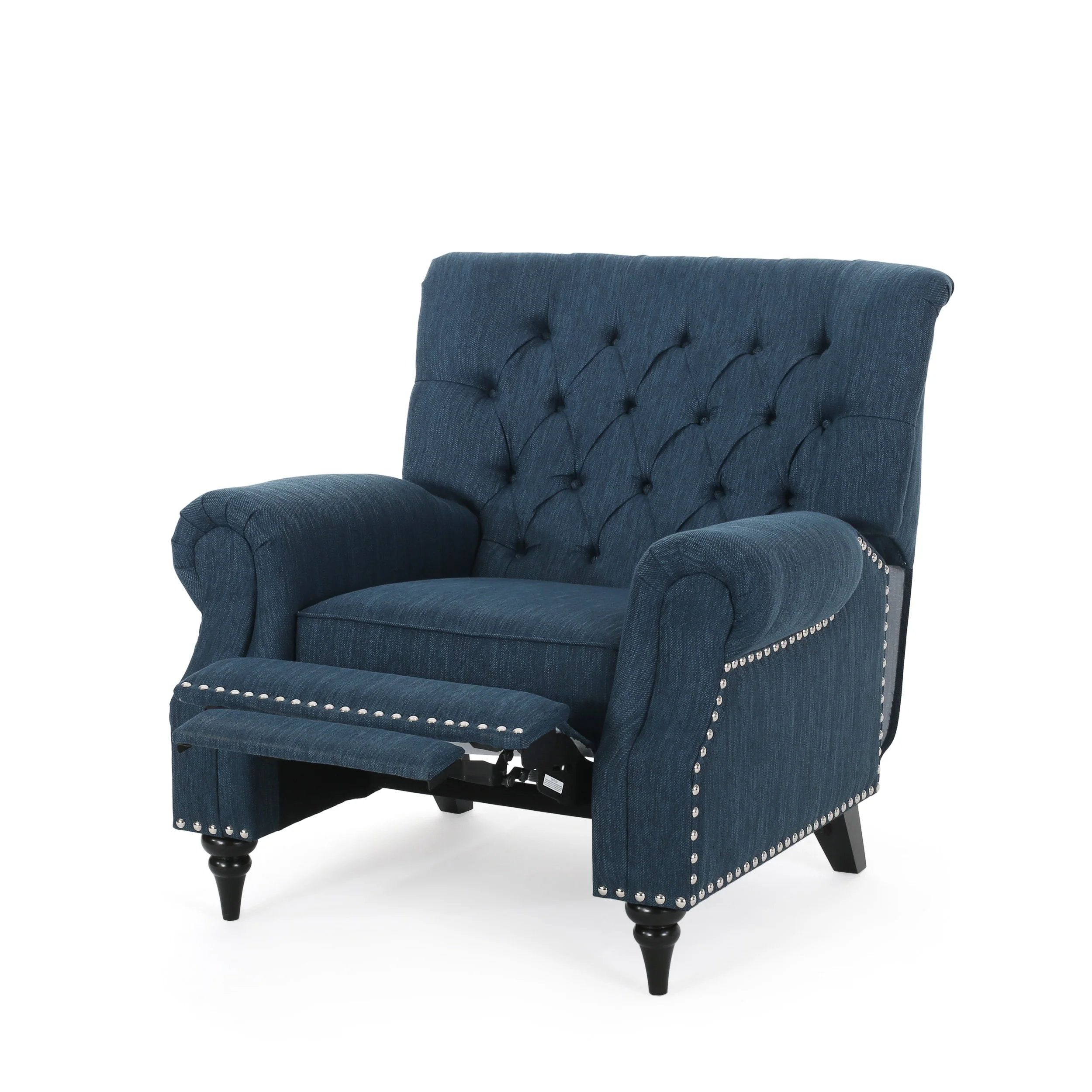 Sunapee Fabric and Rubberwood Recliner with Nailhead Trim by Christopher Knight Home