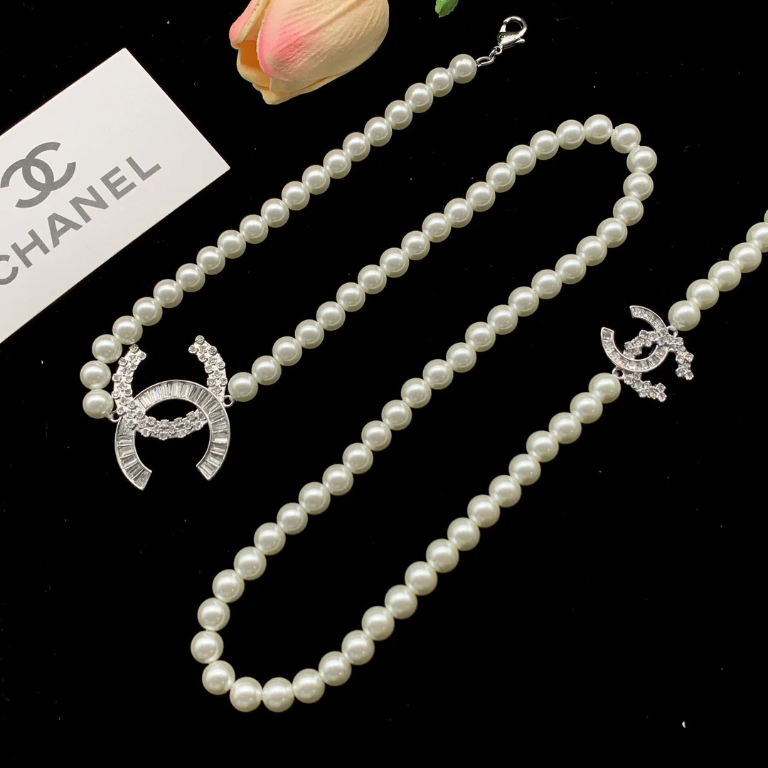CCL193 CC long chain Necklace sweater chain pearl chain - ccjewelryacc