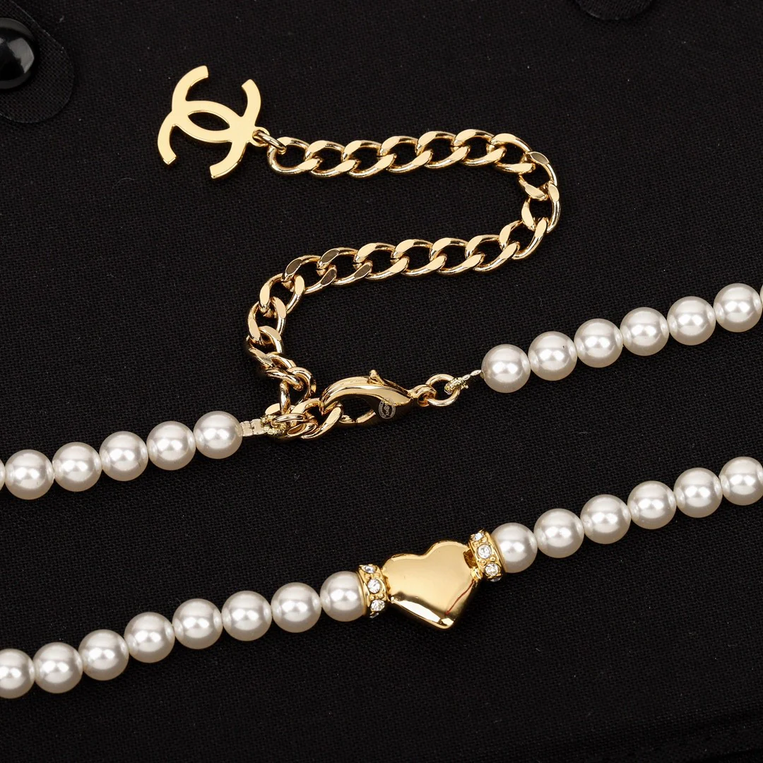 CCL307 24P love pearl cc long chain cc sweater chain cc waist chain - ccjewelryacc