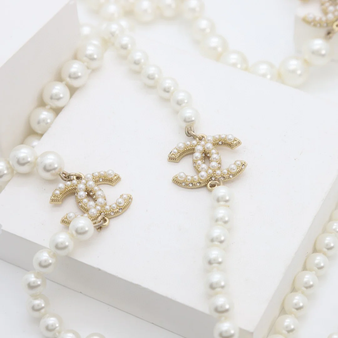 CCL015 CC 100th anniversary pearl necklace Long sweater chain - ccjewelryacc