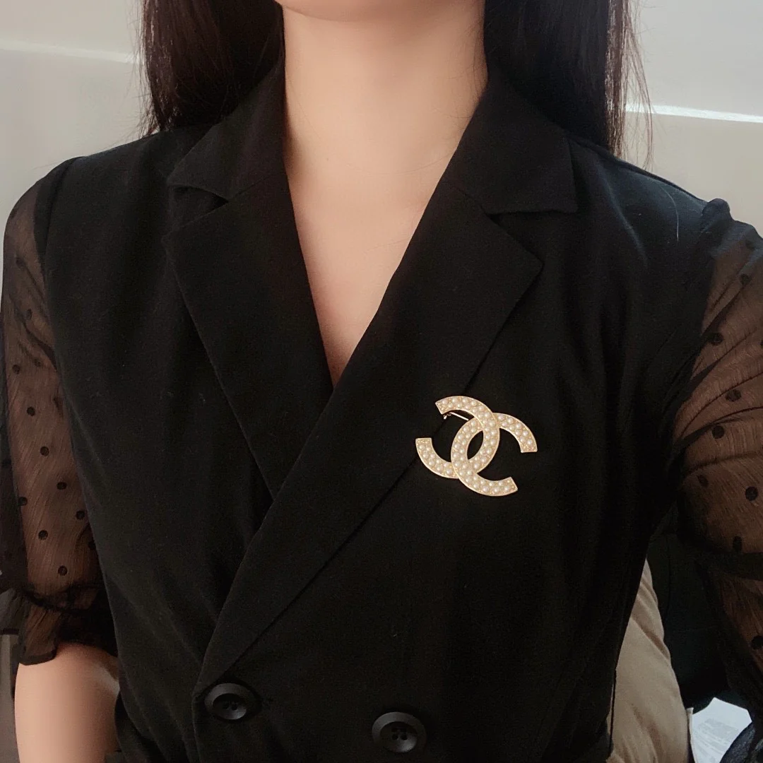 BCB152 pearl cc brooch - ccjewelryacc