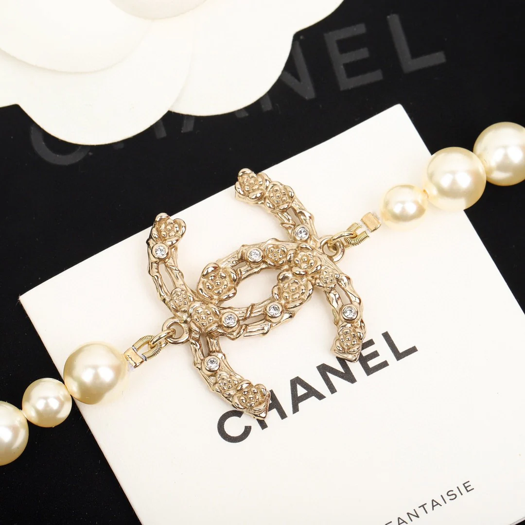 CCL019 CC Long pearl Necklace sweater chain - ccjewelryacc
