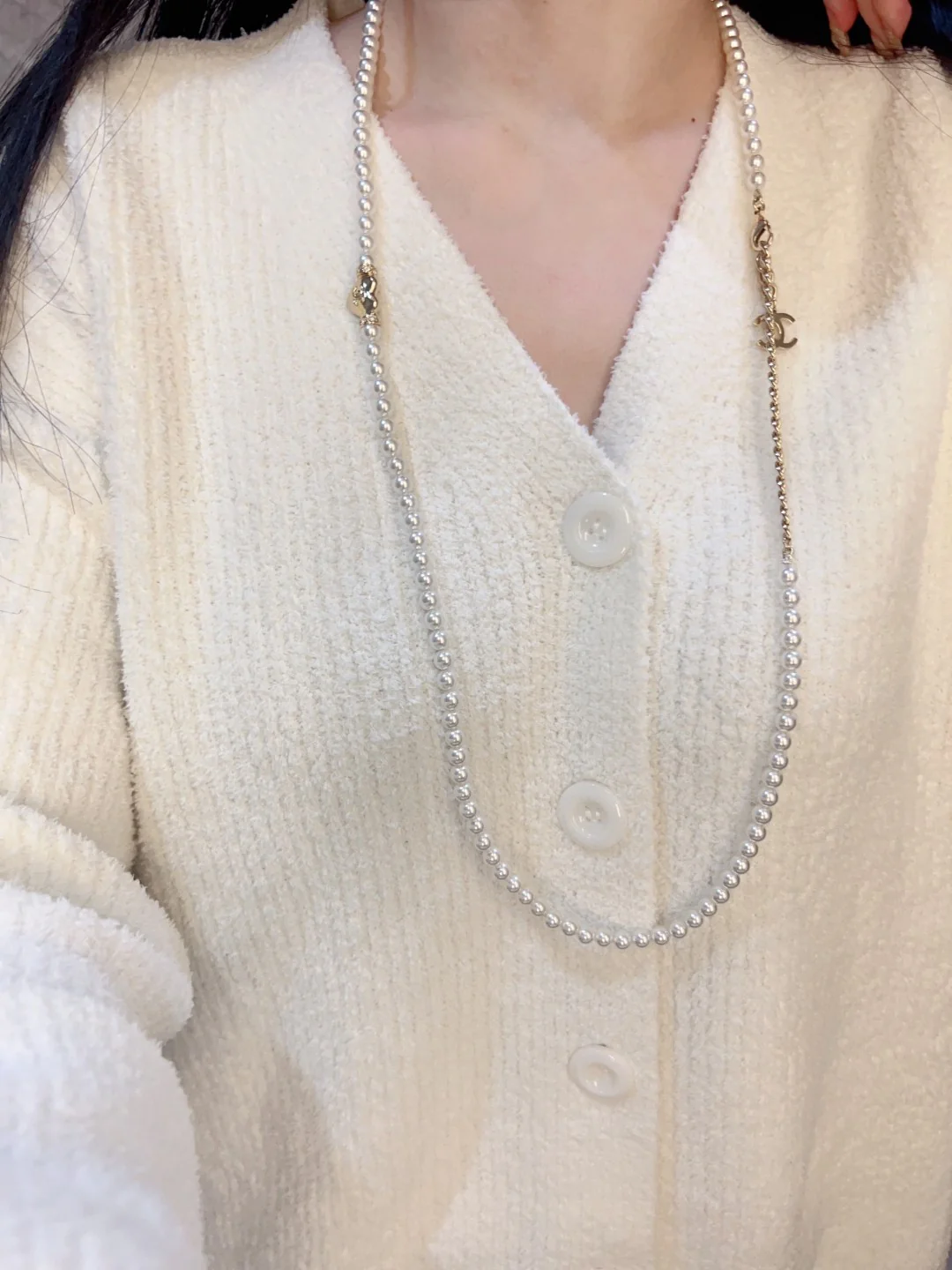 CCL307 24P love pearl cc long chain cc sweater chain cc waist chain - ccjewelryacc