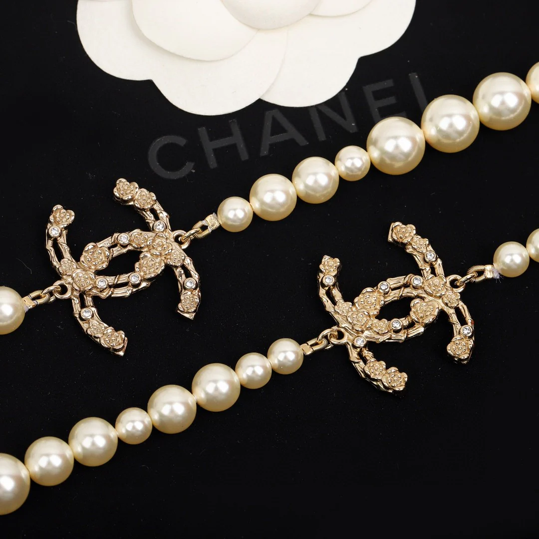 CCL019 CC Long pearl Necklace sweater chain - ccjewelryacc