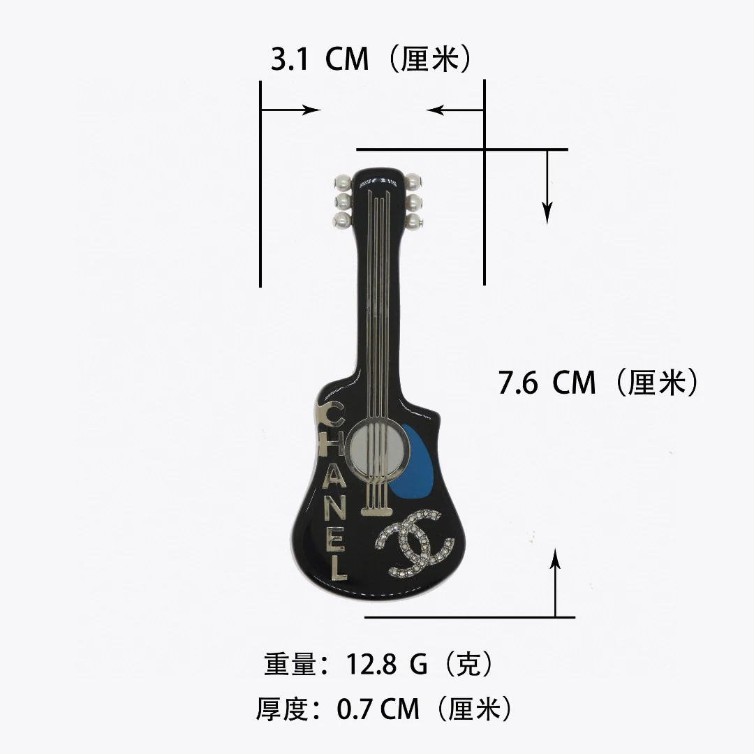 BCB314 Acrylic guitar CC brooch pin - ccjewelryacc