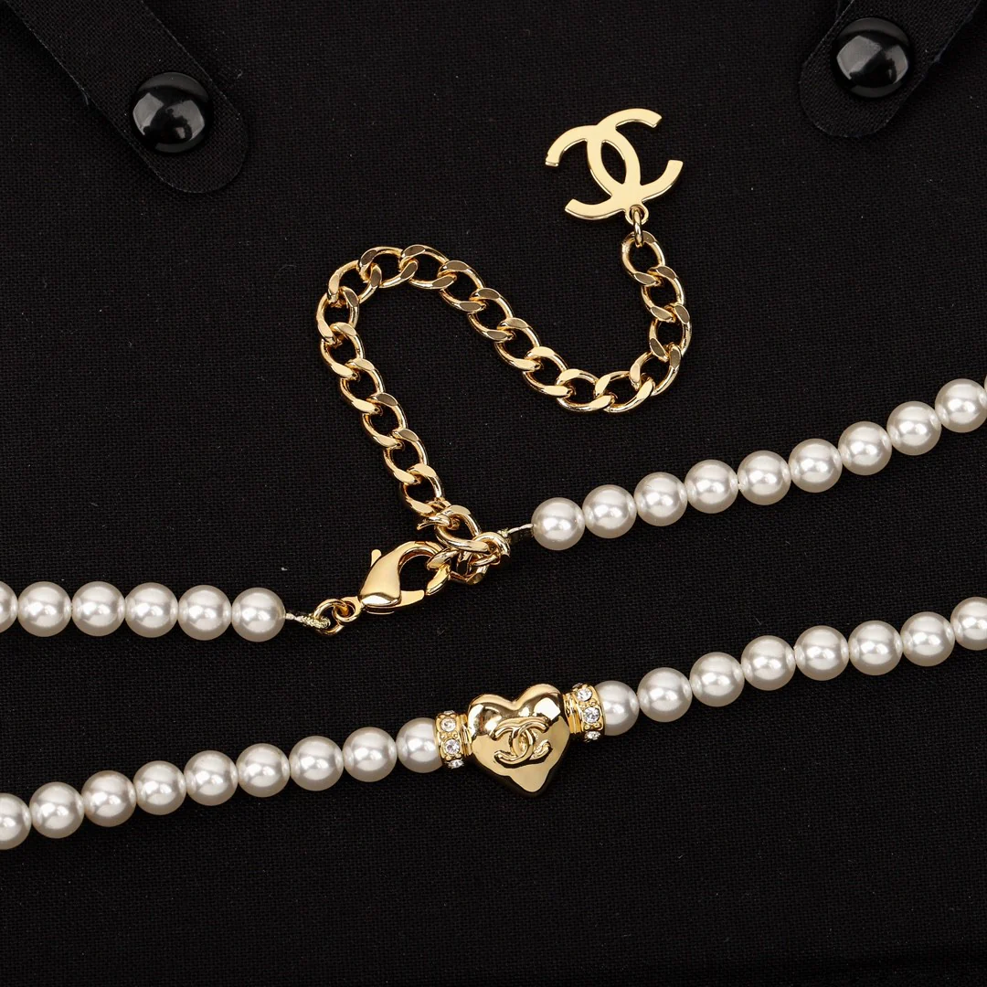 CCL307 24P love pearl cc long chain cc sweater chain cc waist chain - ccjewelryacc