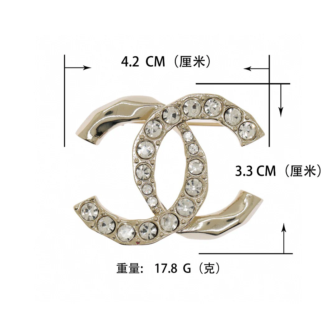 BCB312 24S metal crystal CC brooch - ccjewelryacc