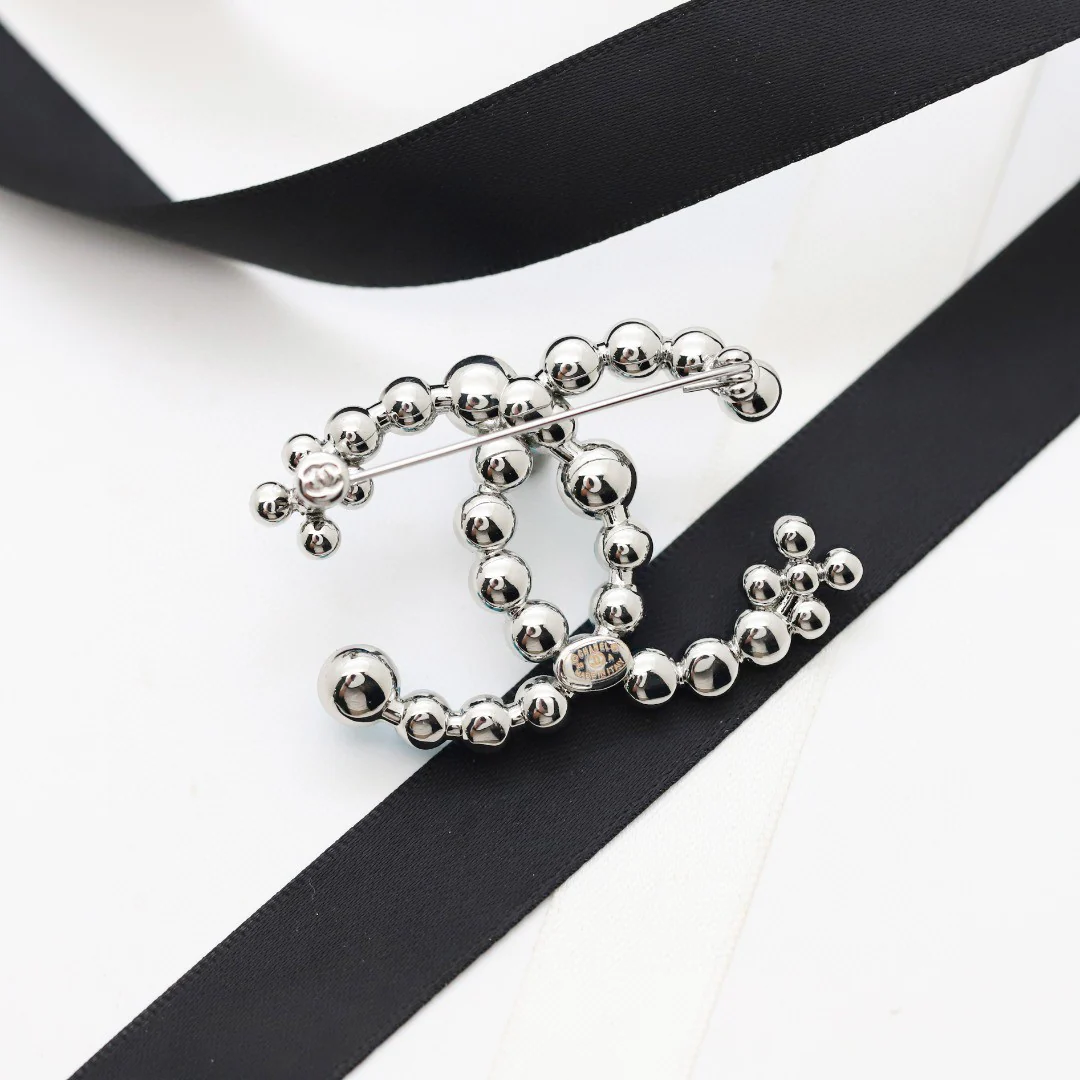 BCB053 Blue resin and crystal CC  brooch - ccjewelryacc