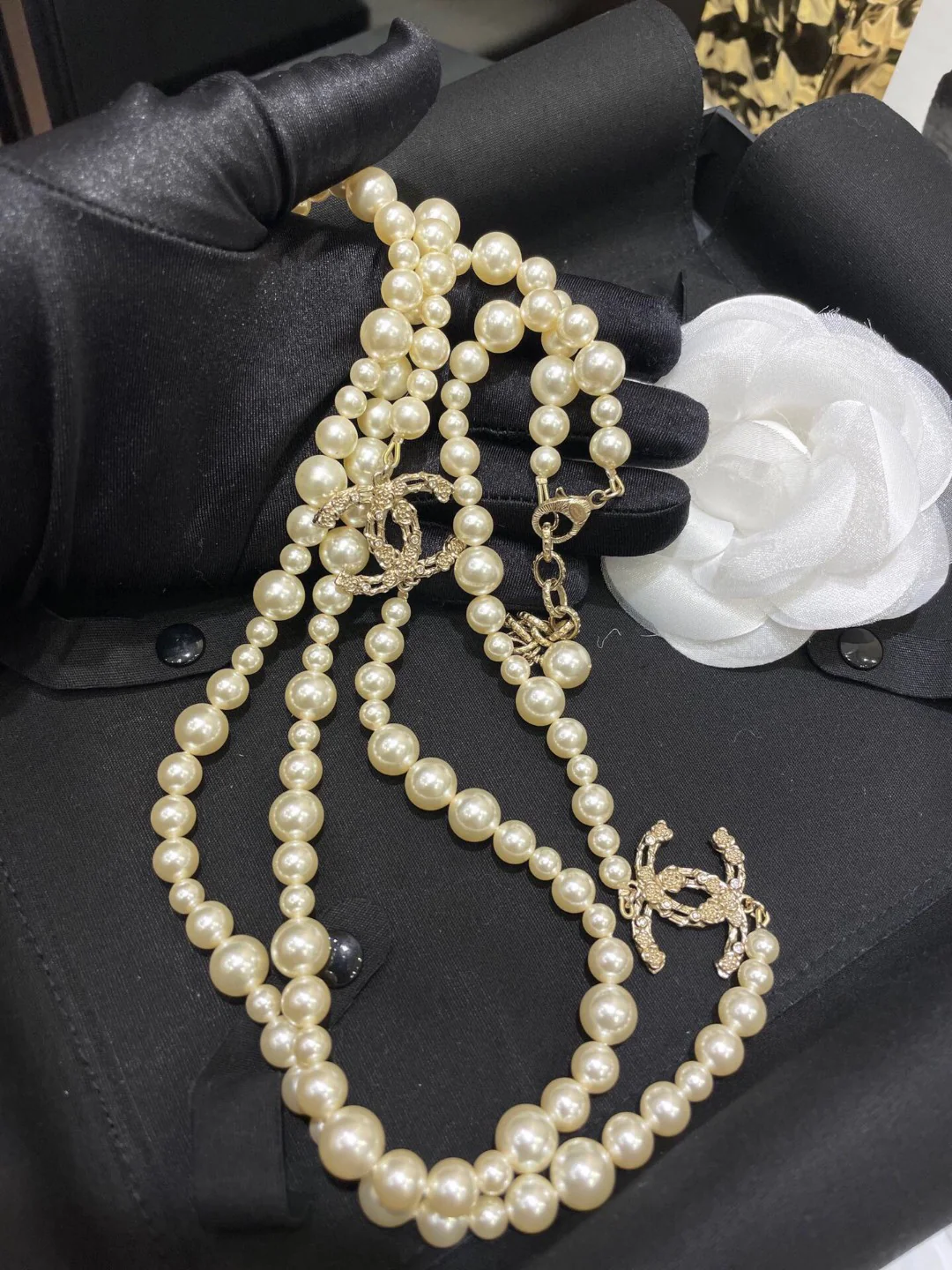 CCL019 CC Long pearl Necklace sweater chain - ccjewelryacc