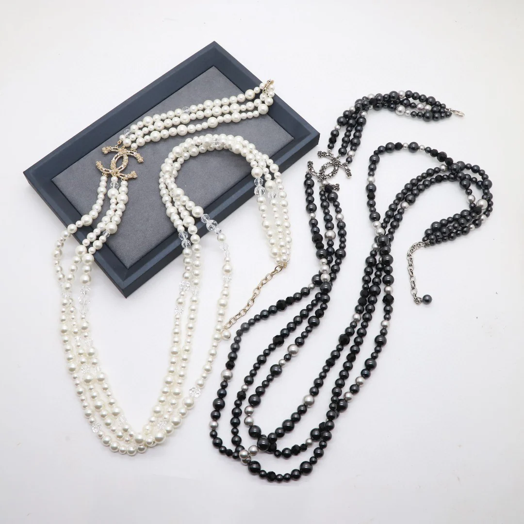 CCL261 High quality pearl CC Long Chain Necklace sweater chain - ccjewelryacc