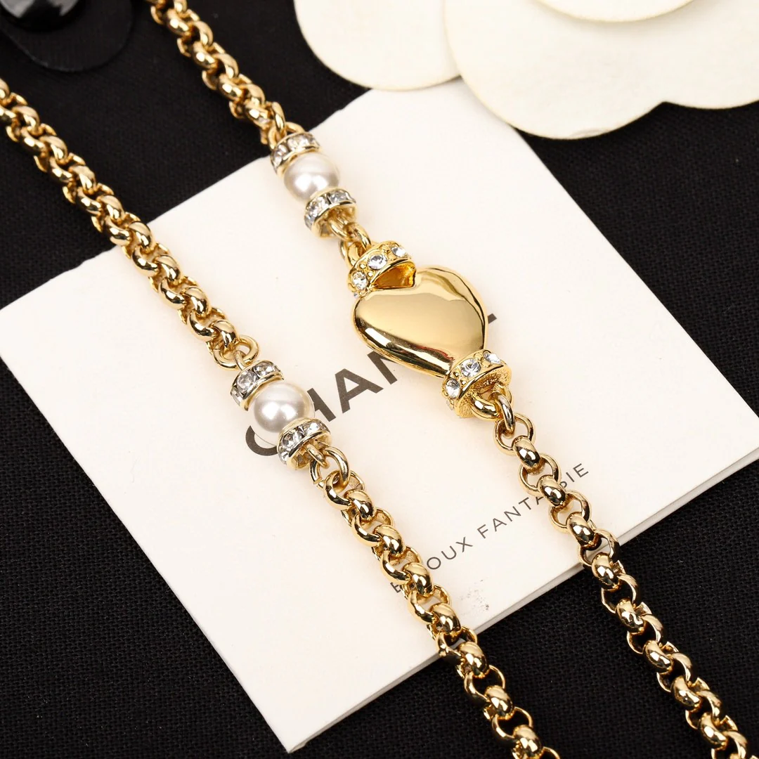 CCL306 24P love cc long chain cc sweater chain cc waist chain - ccjewelryacc