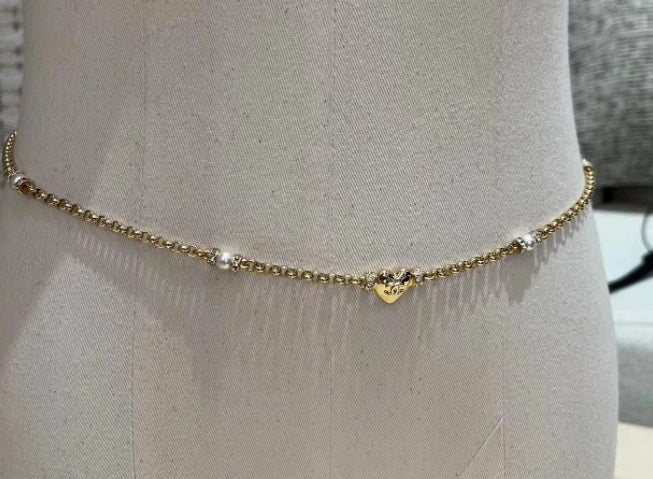 CCL304 24P Heart cc long chain cc sweater chain cc waist chain - ccjewelryacc