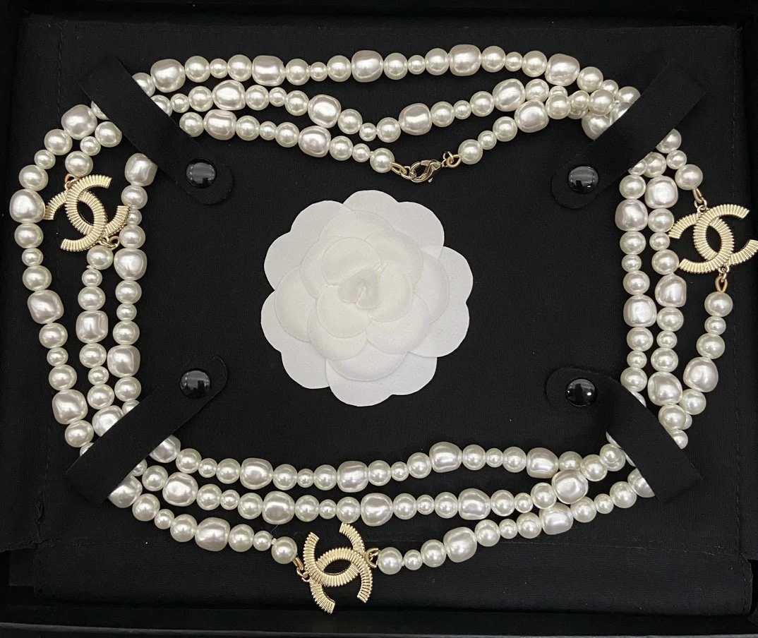 CCL225 High quality CC Pearl Long Chain Sweater Necklace - ccjewelryacc