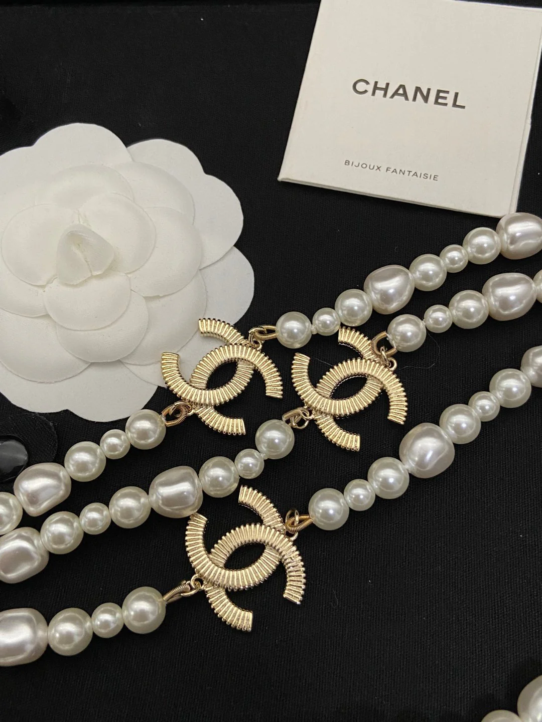 CCL225 High quality CC Pearl Long Chain Sweater Necklace - ccjewelryacc