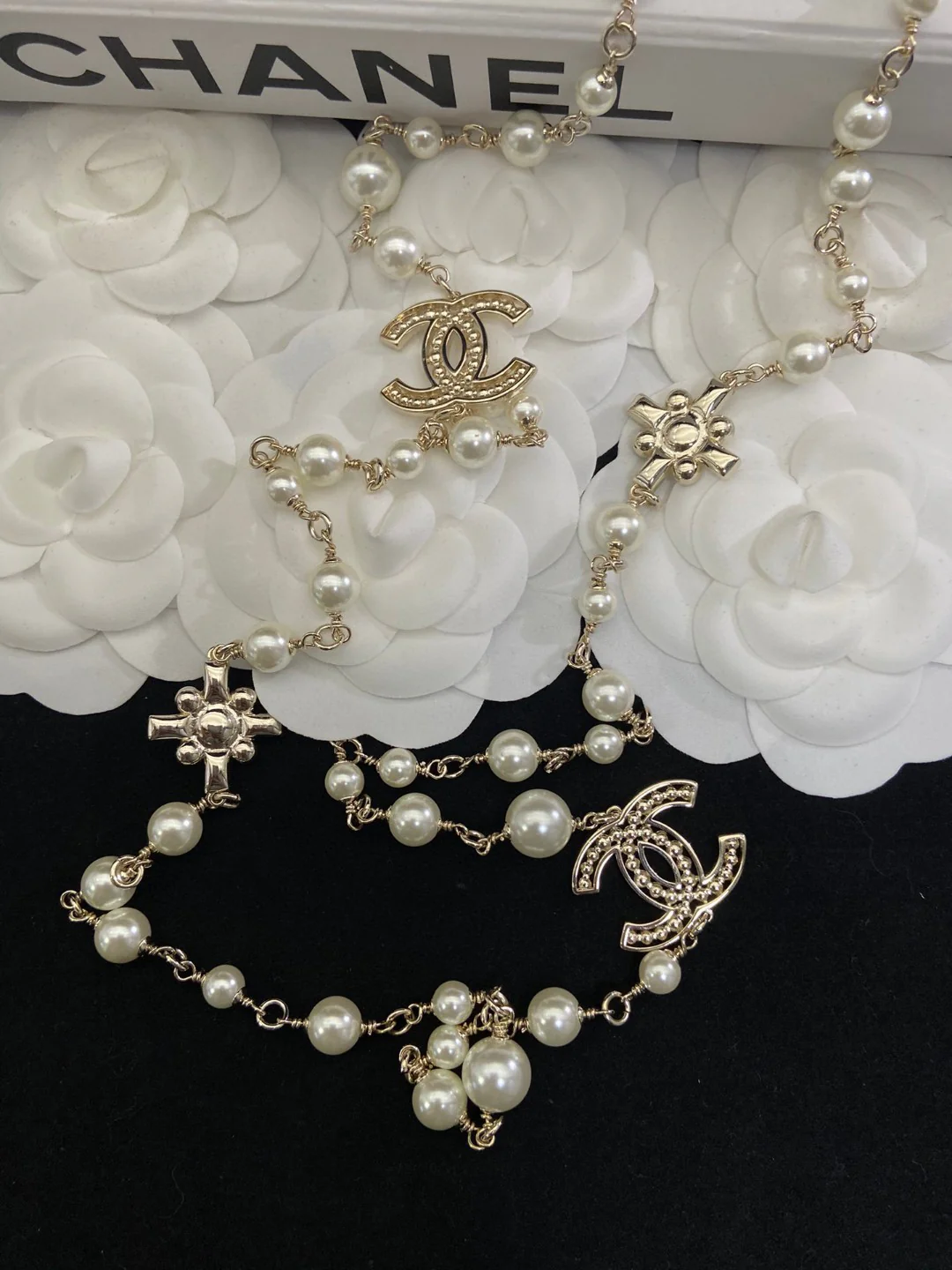 CCL229 High quality CC Pearl Long Chain Sweater Necklace - ccjewelryacc