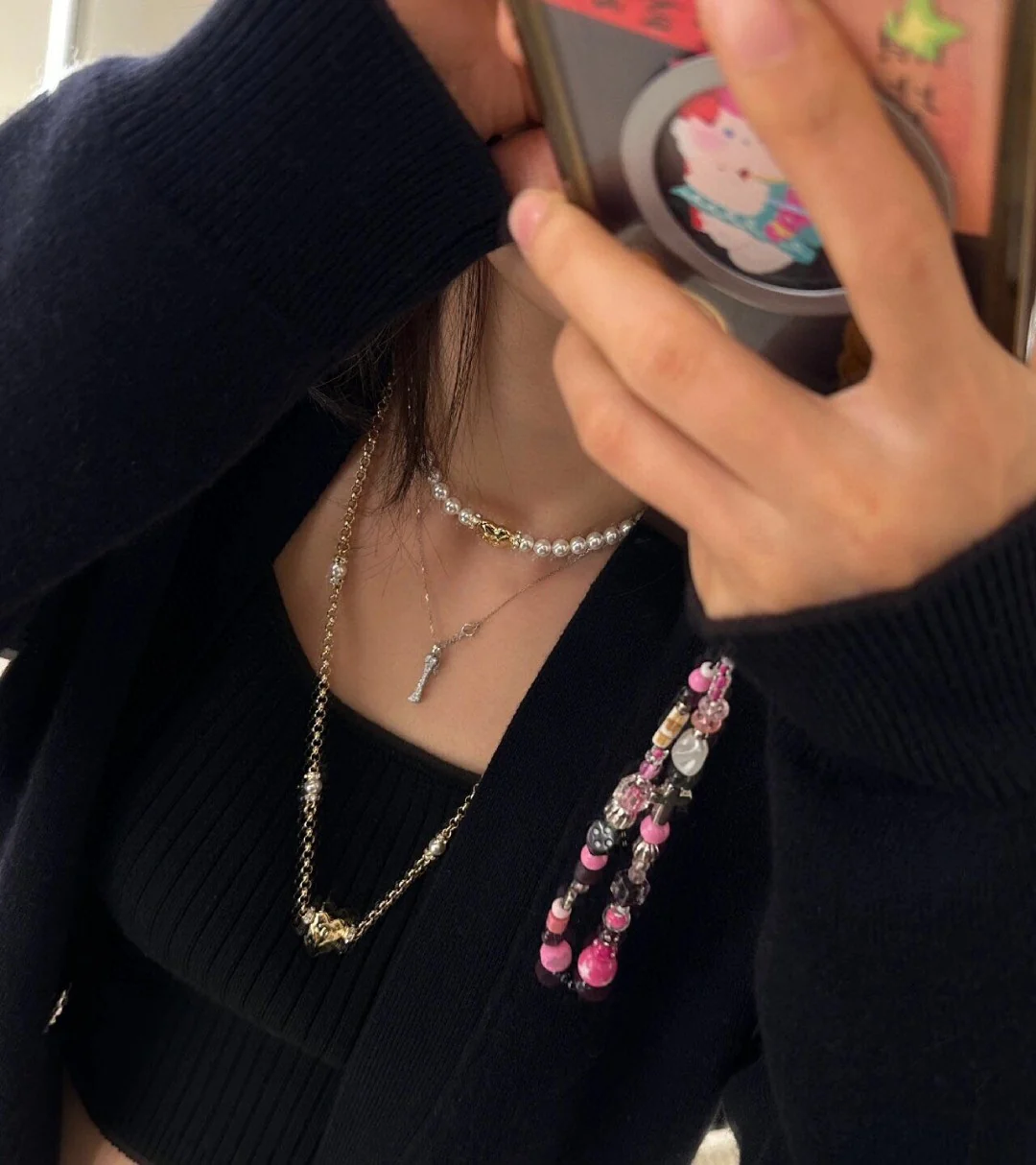 CCL304 24P Heart cc long chain cc sweater chain cc waist chain - ccjewelryacc