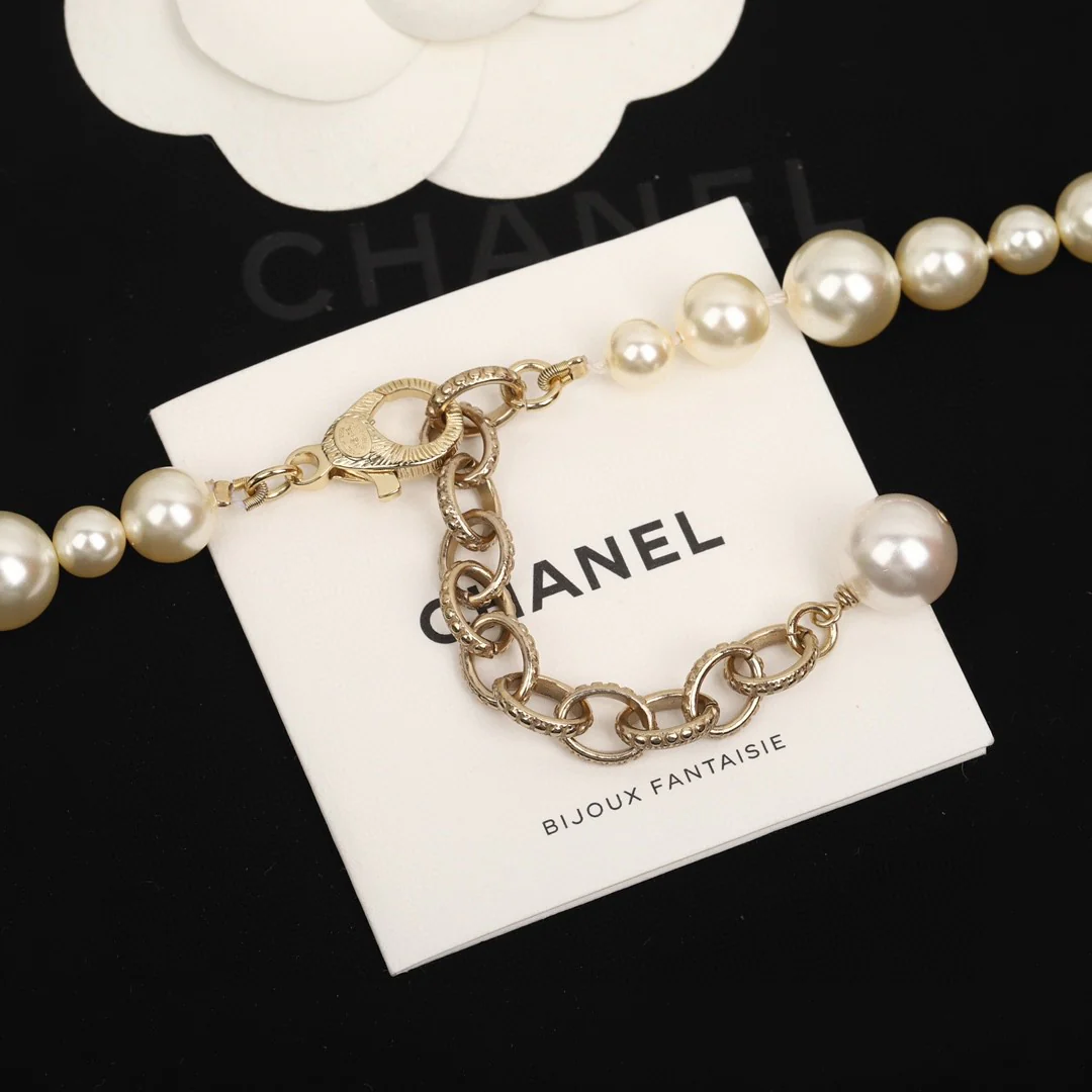 CCL019 CC Long pearl Necklace sweater chain - ccjewelryacc