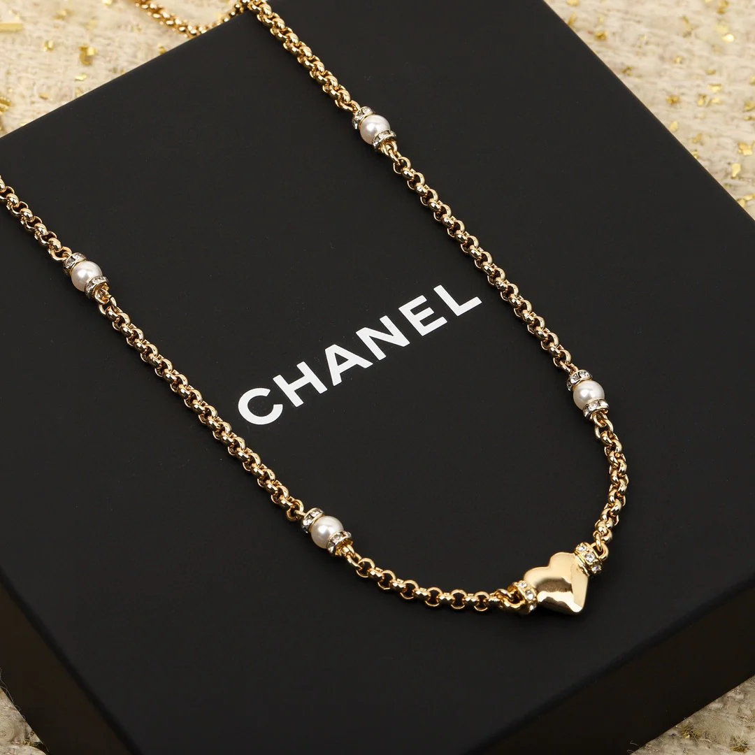 CCL304 24P Heart cc long chain cc sweater chain cc waist chain - ccjewelryacc