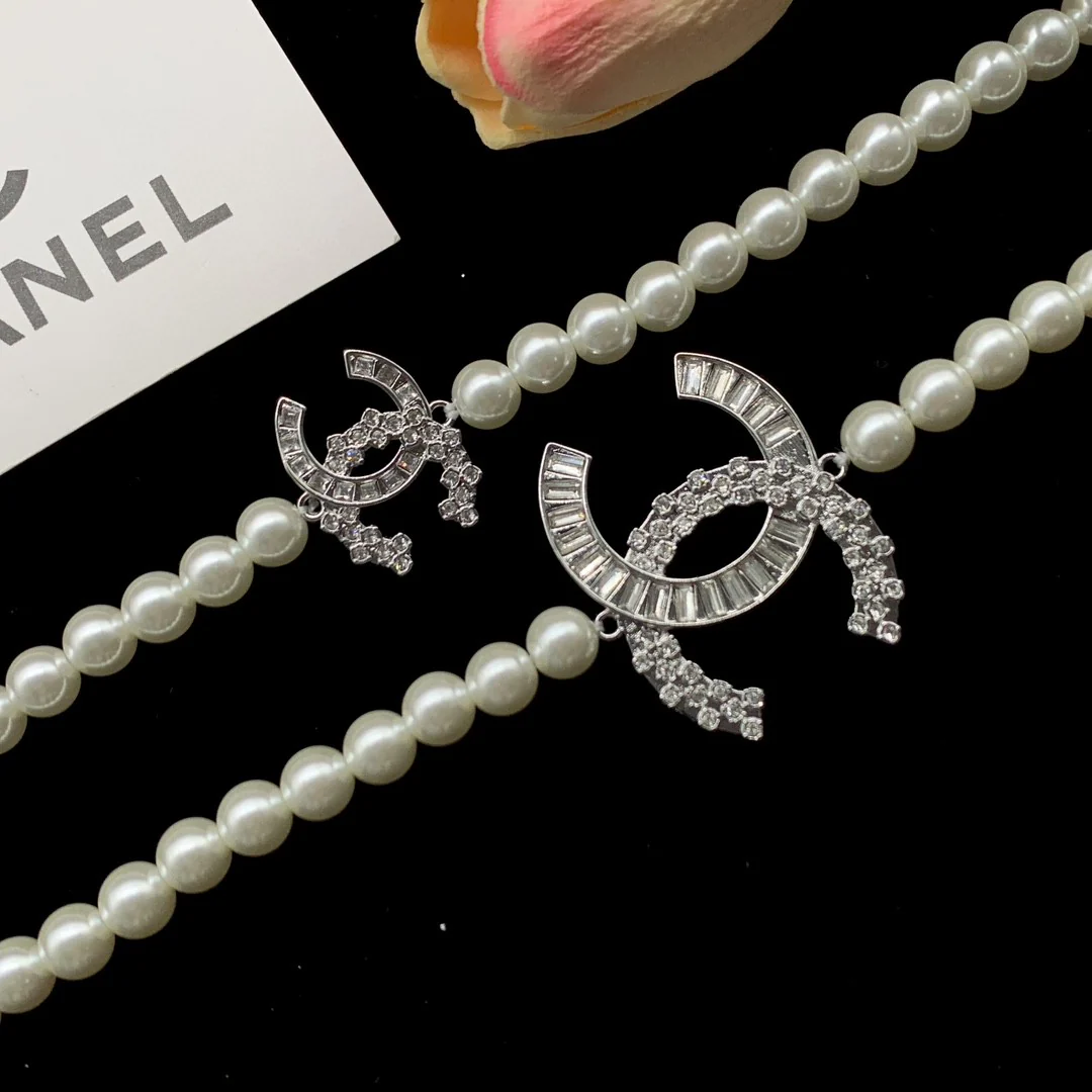 CCL193 CC long chain Necklace sweater chain pearl chain - ccjewelryacc