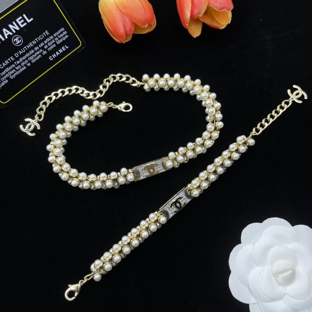 CCN140 cc Choker necklace cc Bracelet set - ccjewelryacc