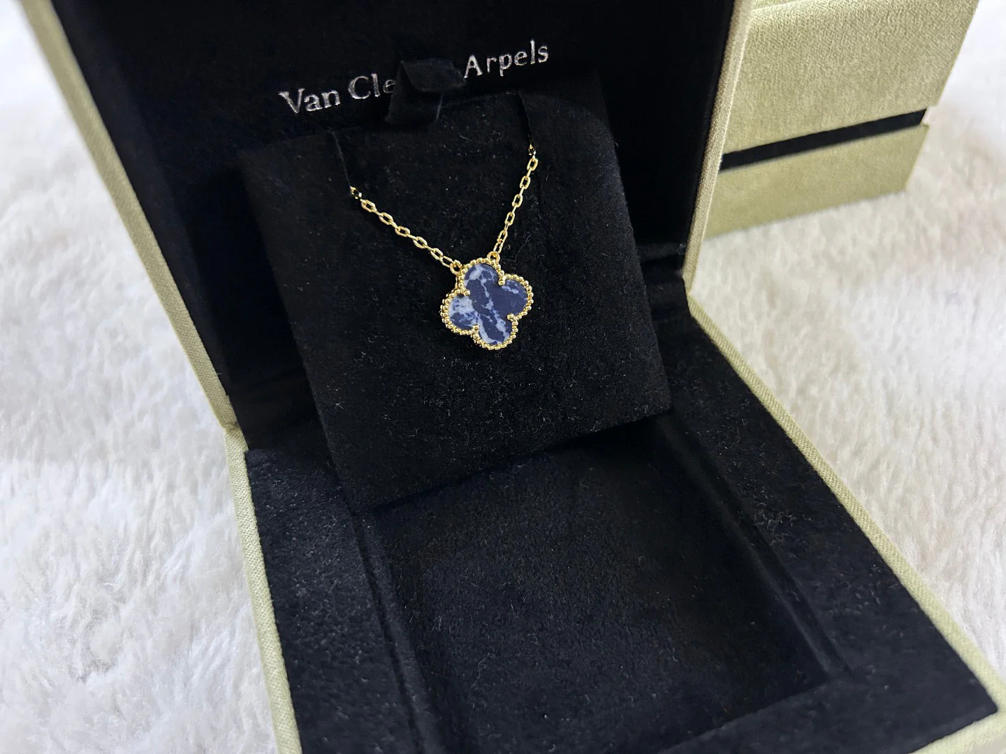 VCN016 1.5cm van cleef alhambra necklace Pietersite - ccjewelryacc