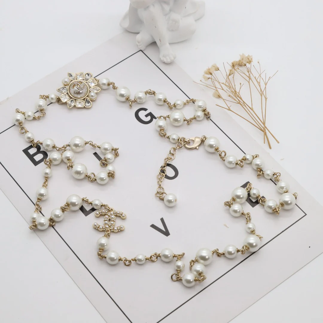 CCL036 High Quality Luxury Designer Pearl Sweater Chain - ccjewelryacc