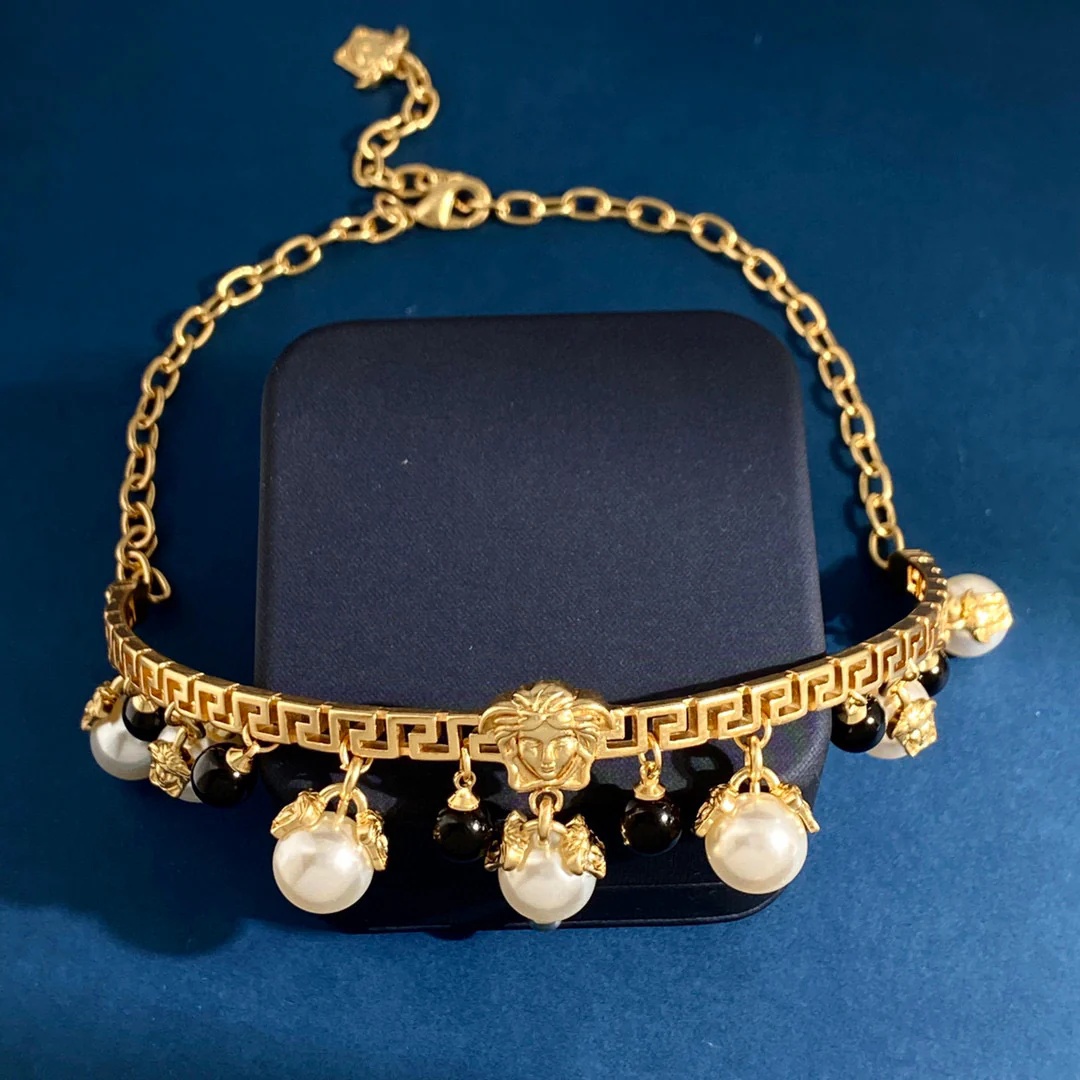 VSN016 Versace pearl choker necklace - ccjewelryacc
