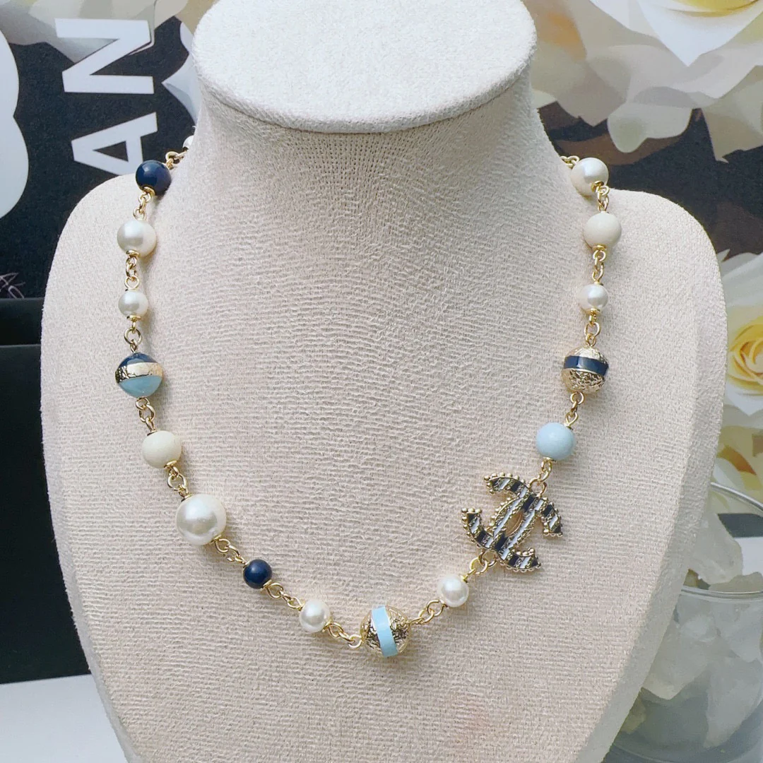 CCN257 24P CC pink pearl choker necklace - ccjewelryacc