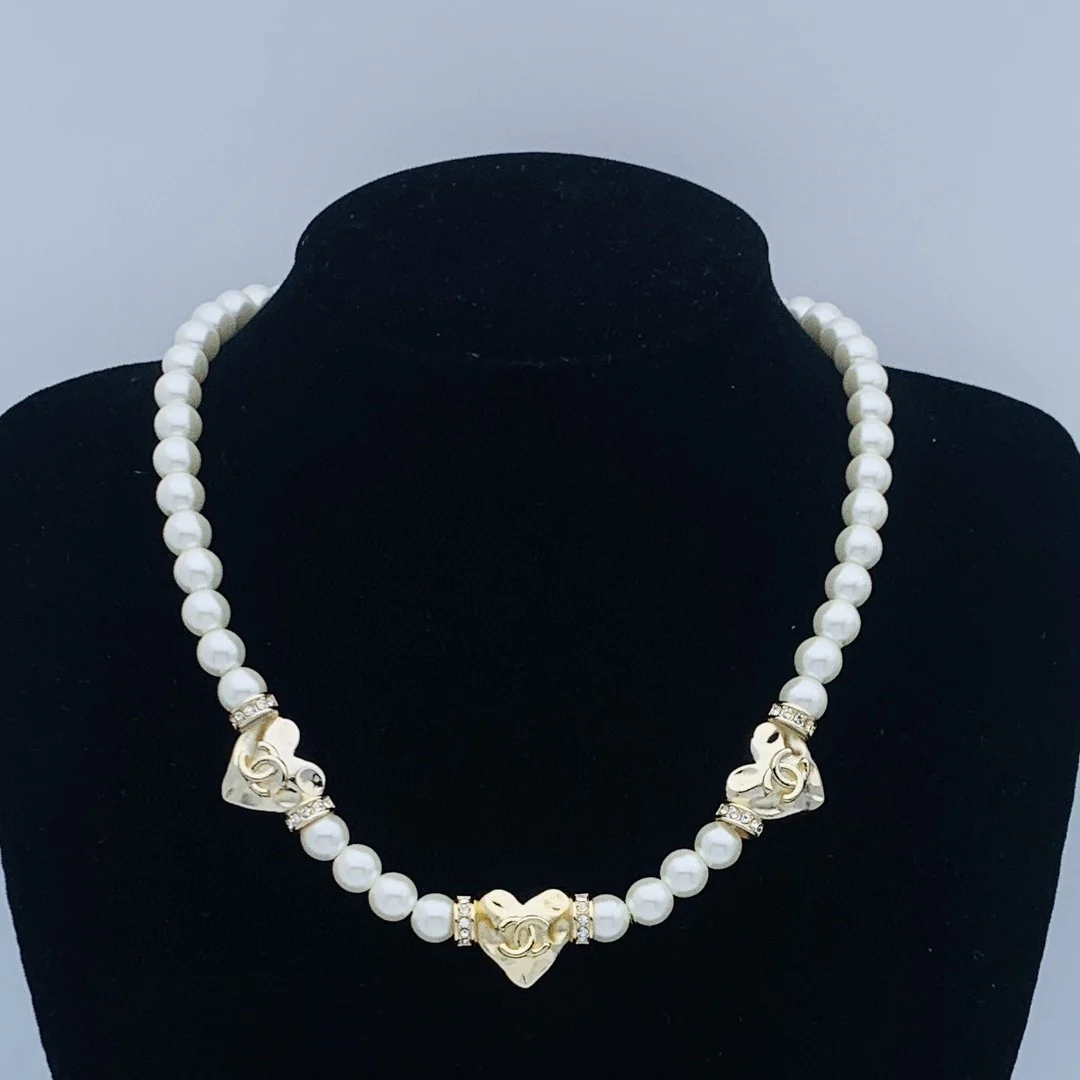 CCN310 High quality 24P love pearl CC choker Necklace - ccfashionjewelry
