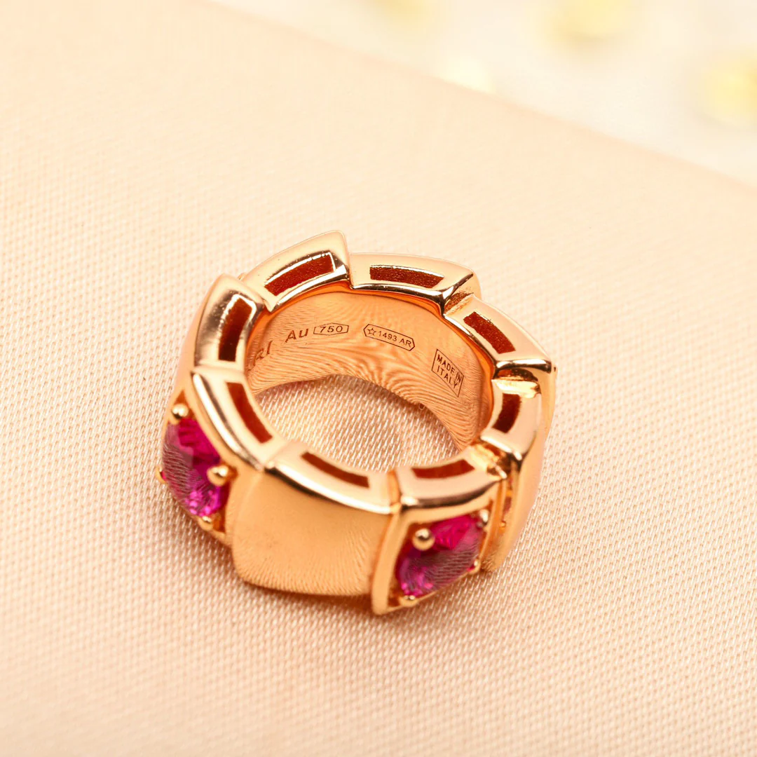 BGNS008 S925 Sterling Silver With Red gemstone serpenti viper necklace - ccjewelryacc