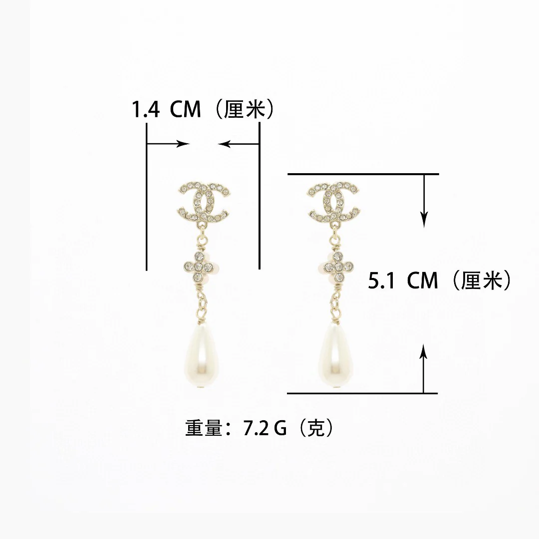 CCE364 Crystal flower and pearl drop earrings - ccjewelryacc