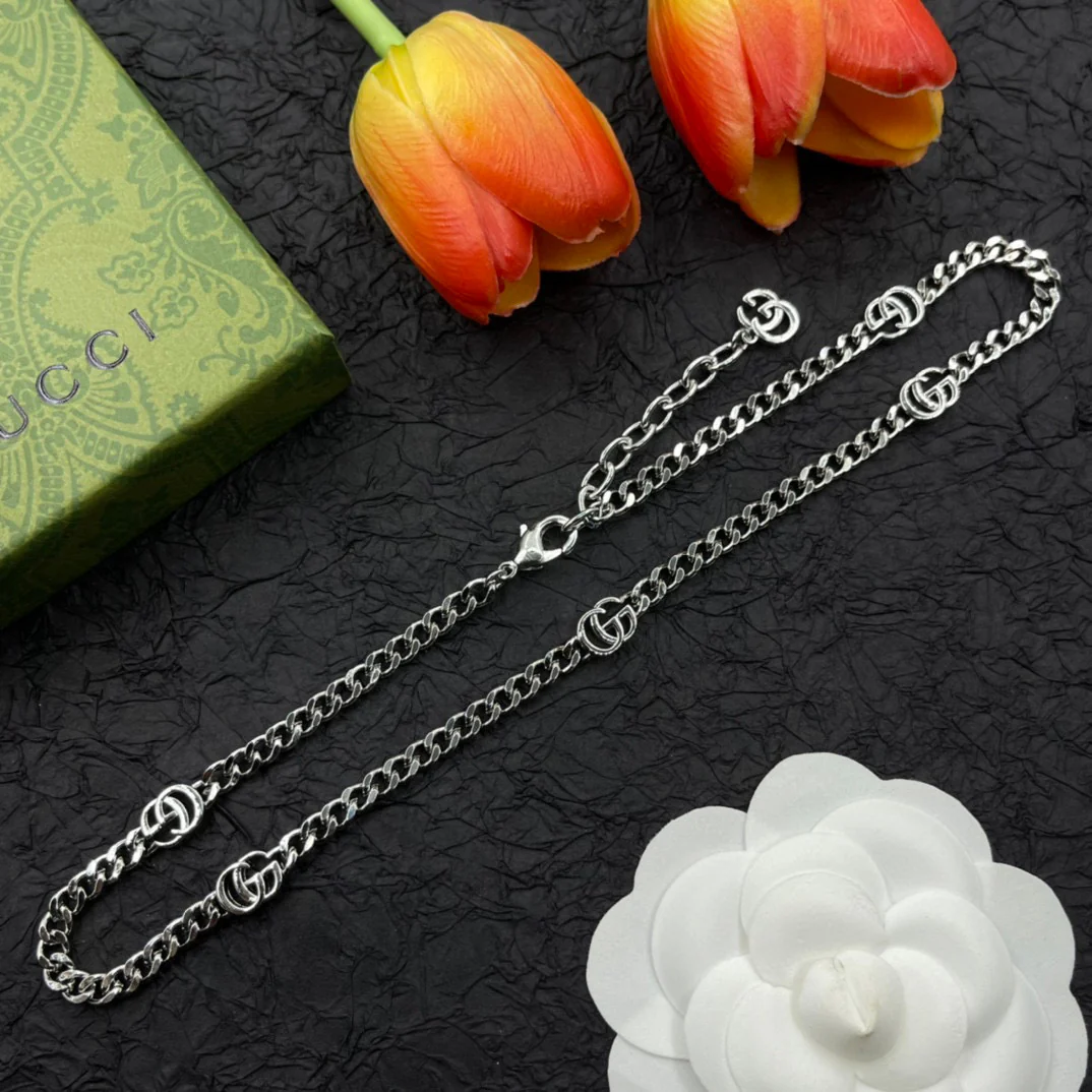 GGN024 GG Logo charms choker necklace - ccjewelryacc