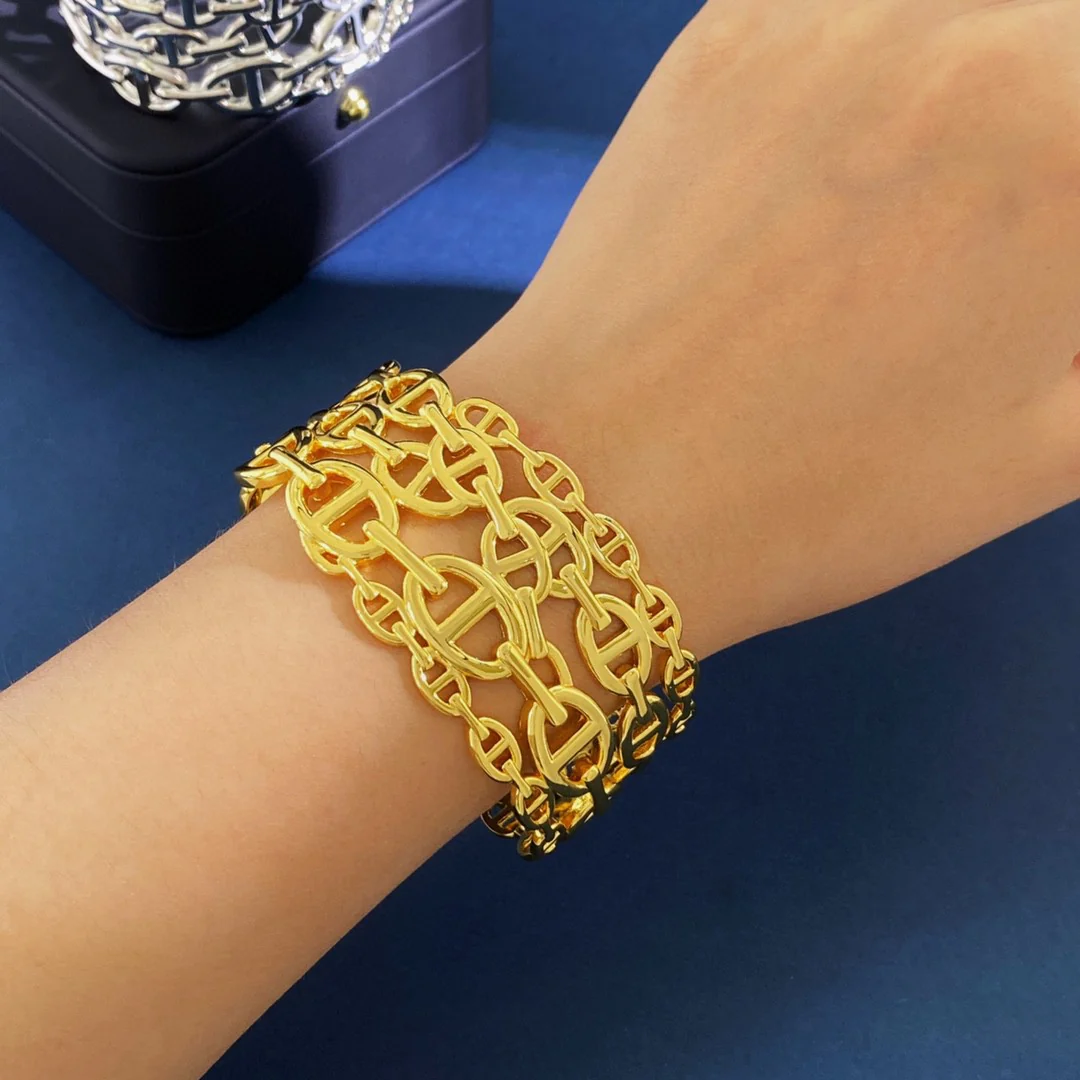 HMS030 Width Chaine d'Ancre Enchainee bracelet - ccjewelryacc