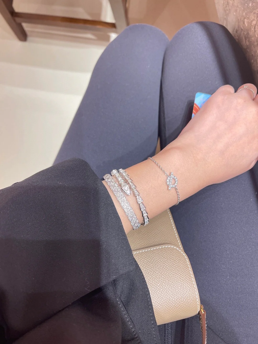 CCSS092 Full diamond S925 Silver COCO Crush Bangle Bracelet CC Bracelet - ccjewelryacc