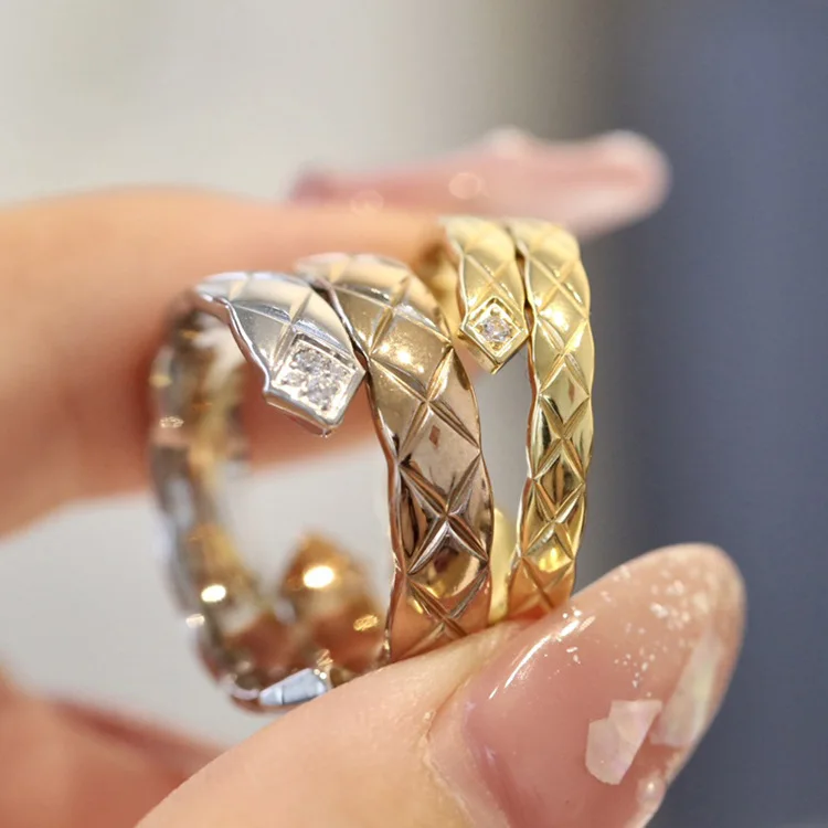 CCR8004 COCO Crush Ring High Quality Cc Ring Titanium Steel 14k Gold Plating - ccjewelryacc